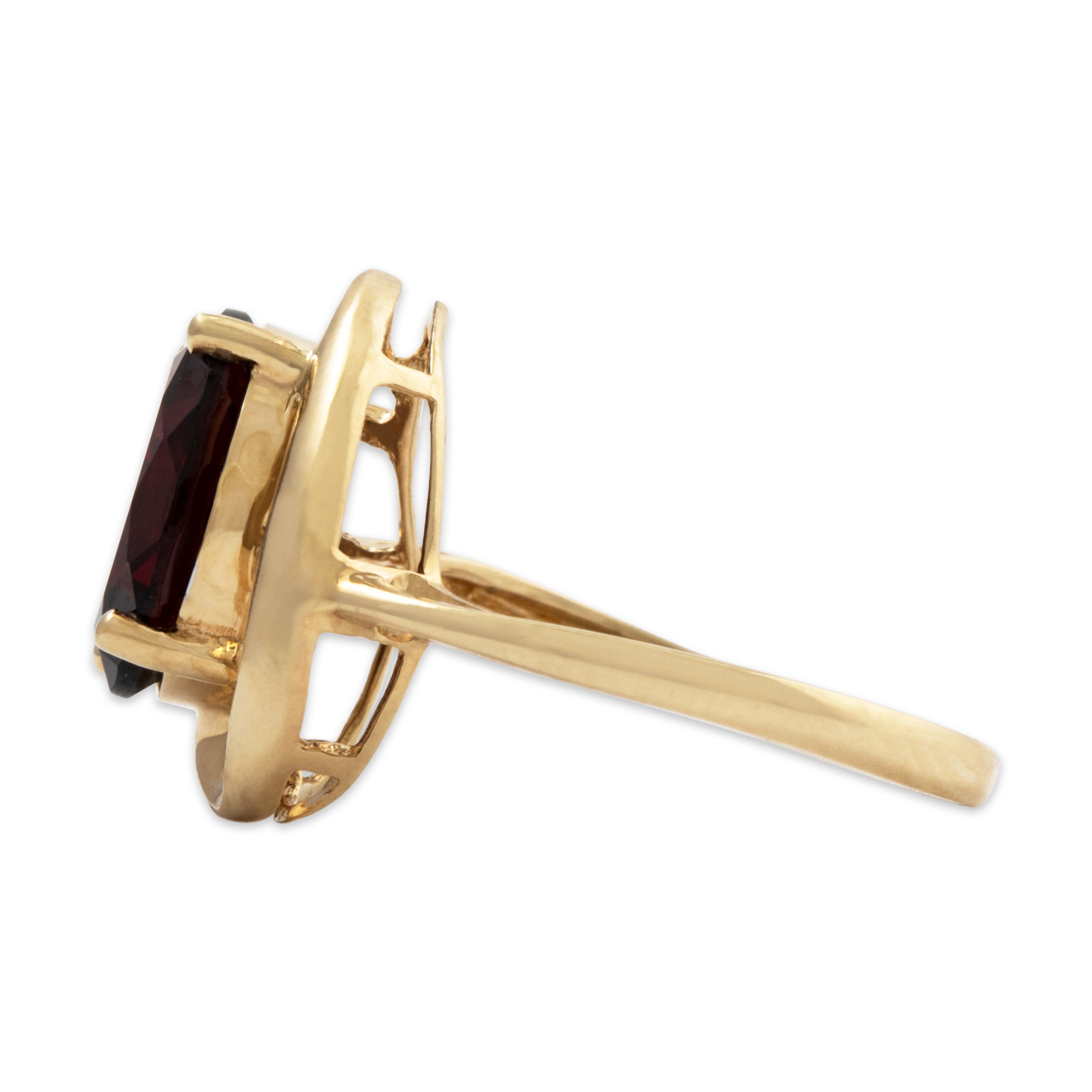 Vintage 10k Yellow Gold 4ct Garnet Diamond Crimson Heart Ring 6.75、mySite、hinf8tx79