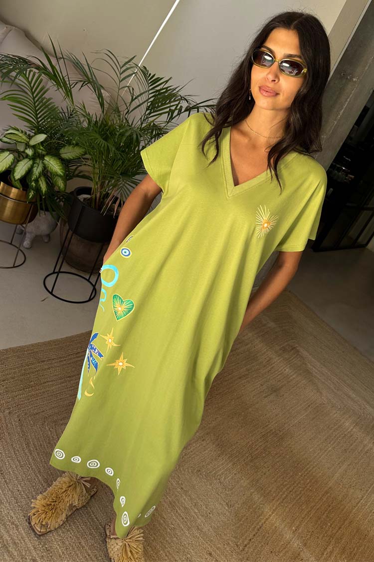 Olive Charms T Shirt Dress、mySite、solidvoid