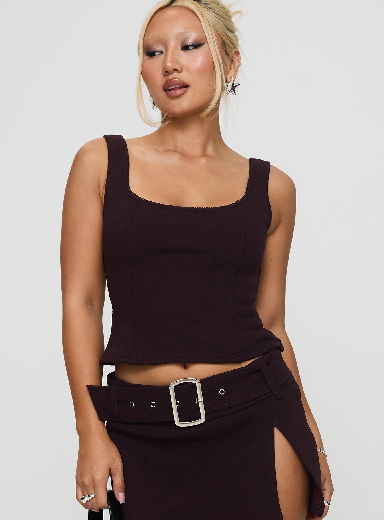 Evonne Corset Top Wine、mySite、solidvoid