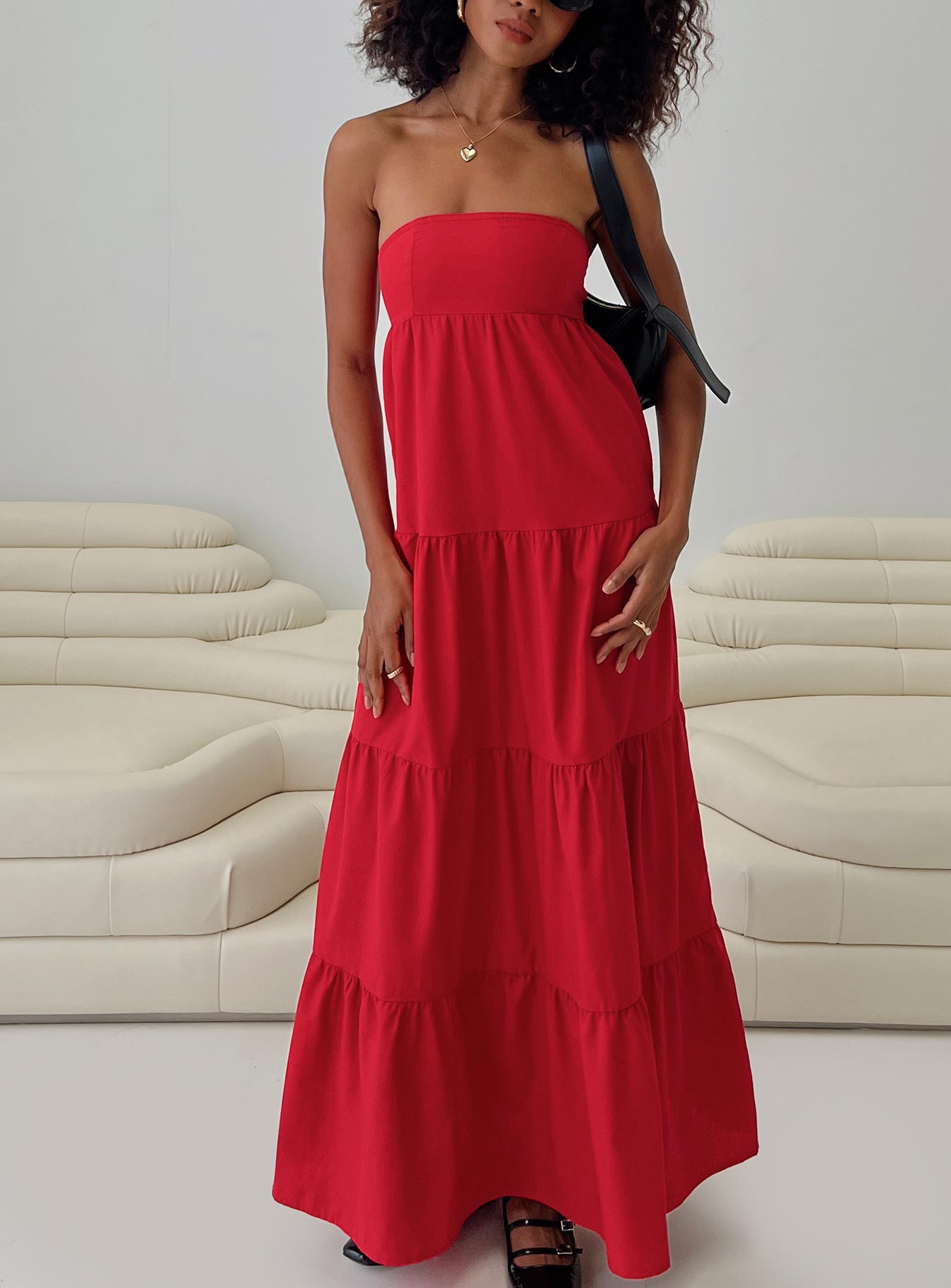 Kazia Maxi Dress Red、mySite、solidvoid