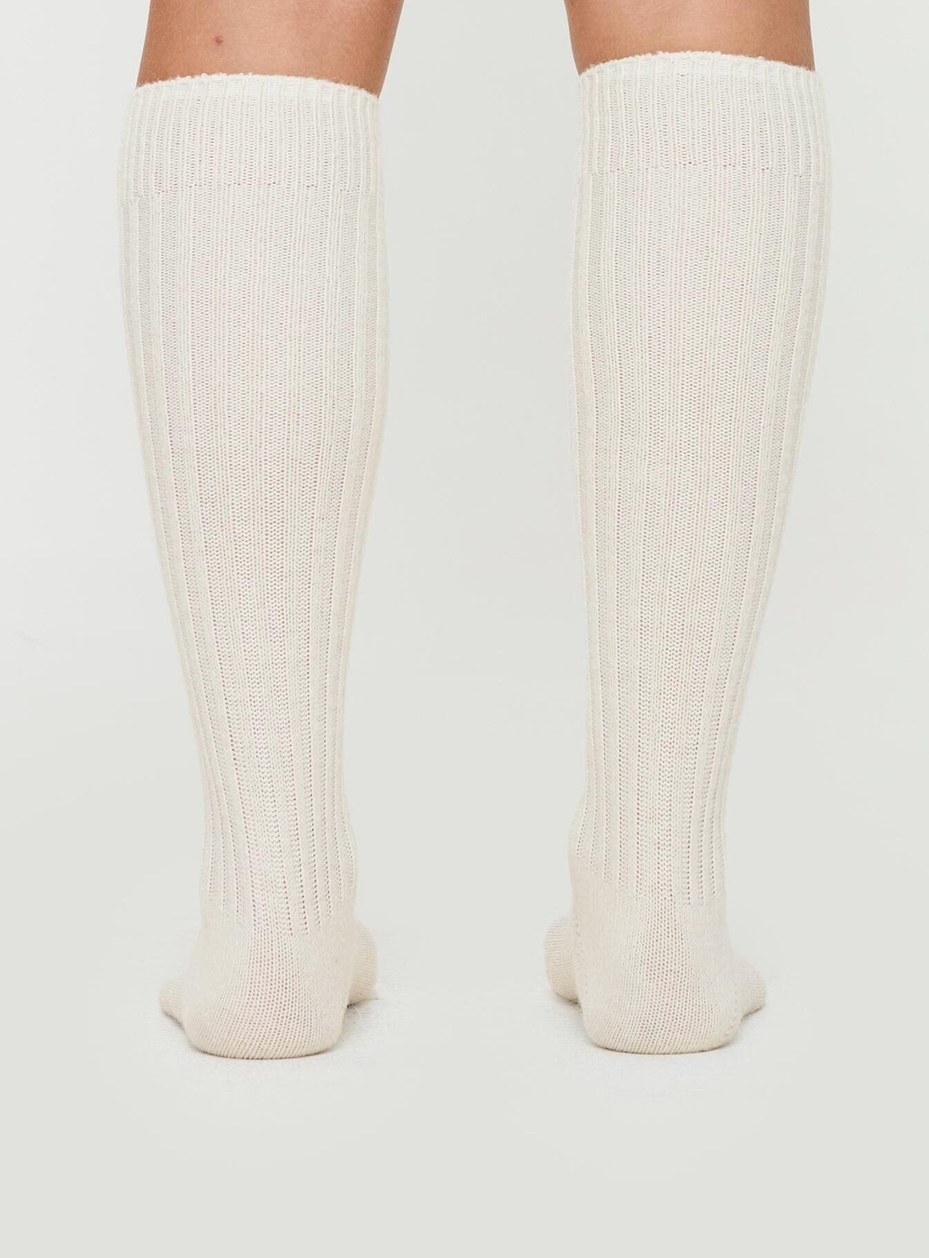 Boderline Knee High Socks White、mySite、solidvoid