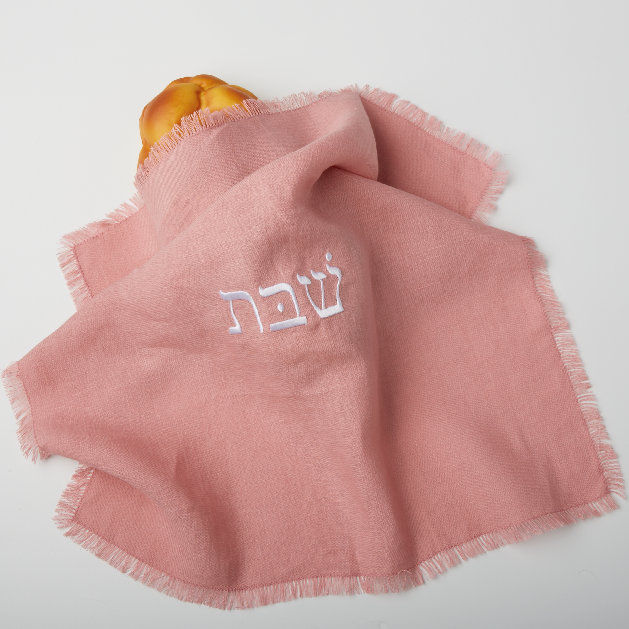 Embroidered Linen Challah Cover - Dusty Rose、mySite、topwebapps