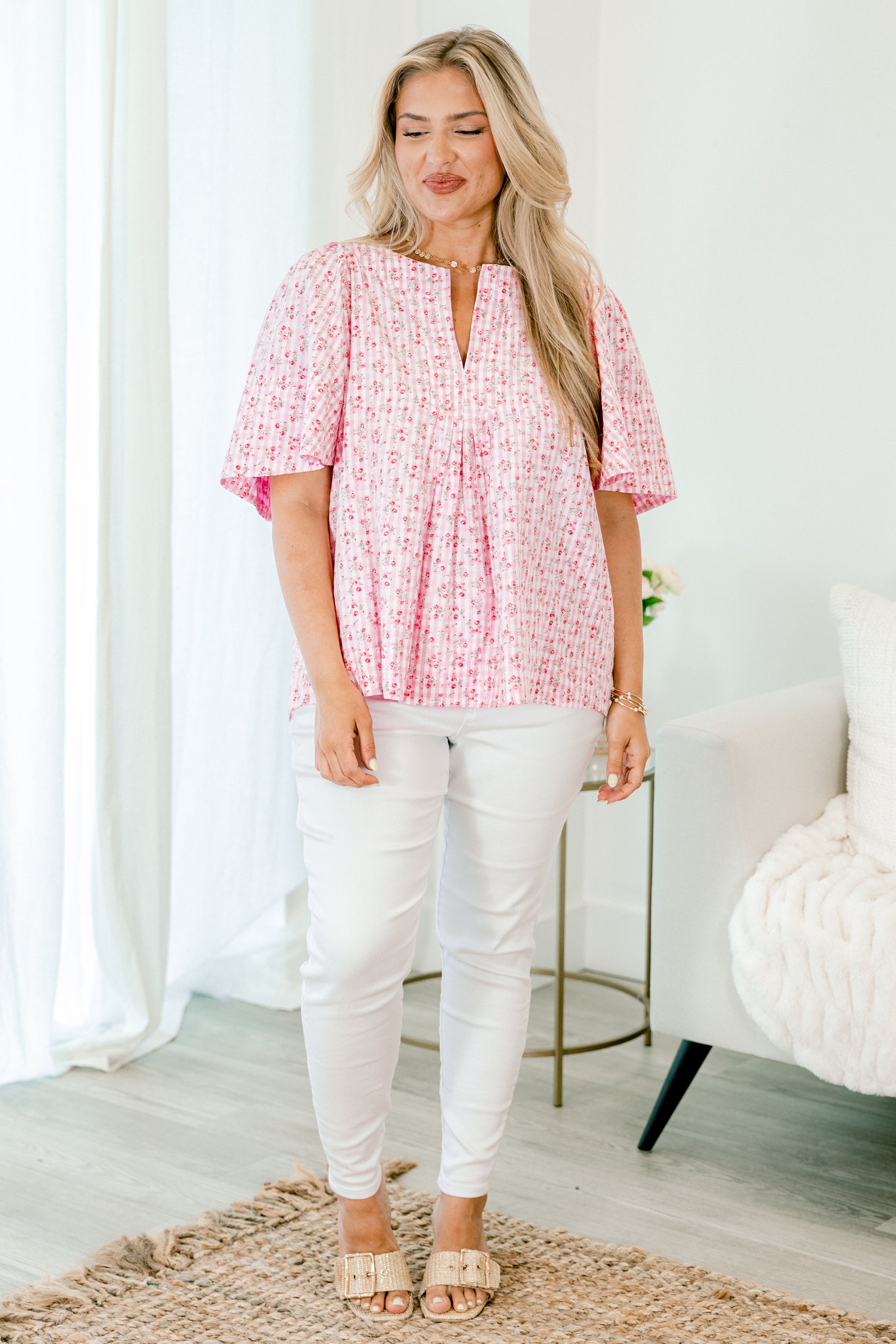  Nautical Breeze Top, Pink Gingham、mySite、justintrudeaud