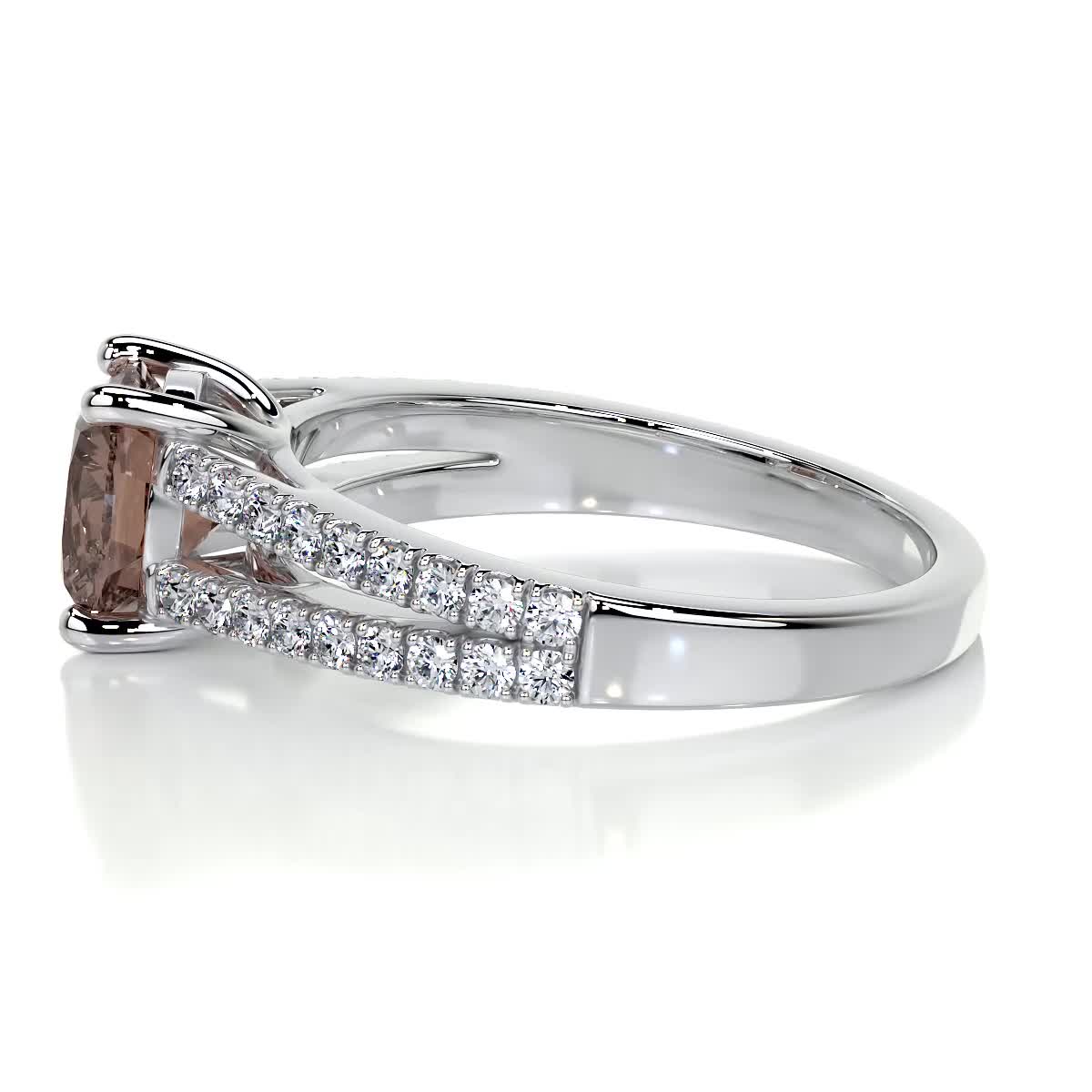 Sadie Champagne Gemstone & Diamonds Ring (2 Carat) -14K White Gold、mySite、hinf8tx79