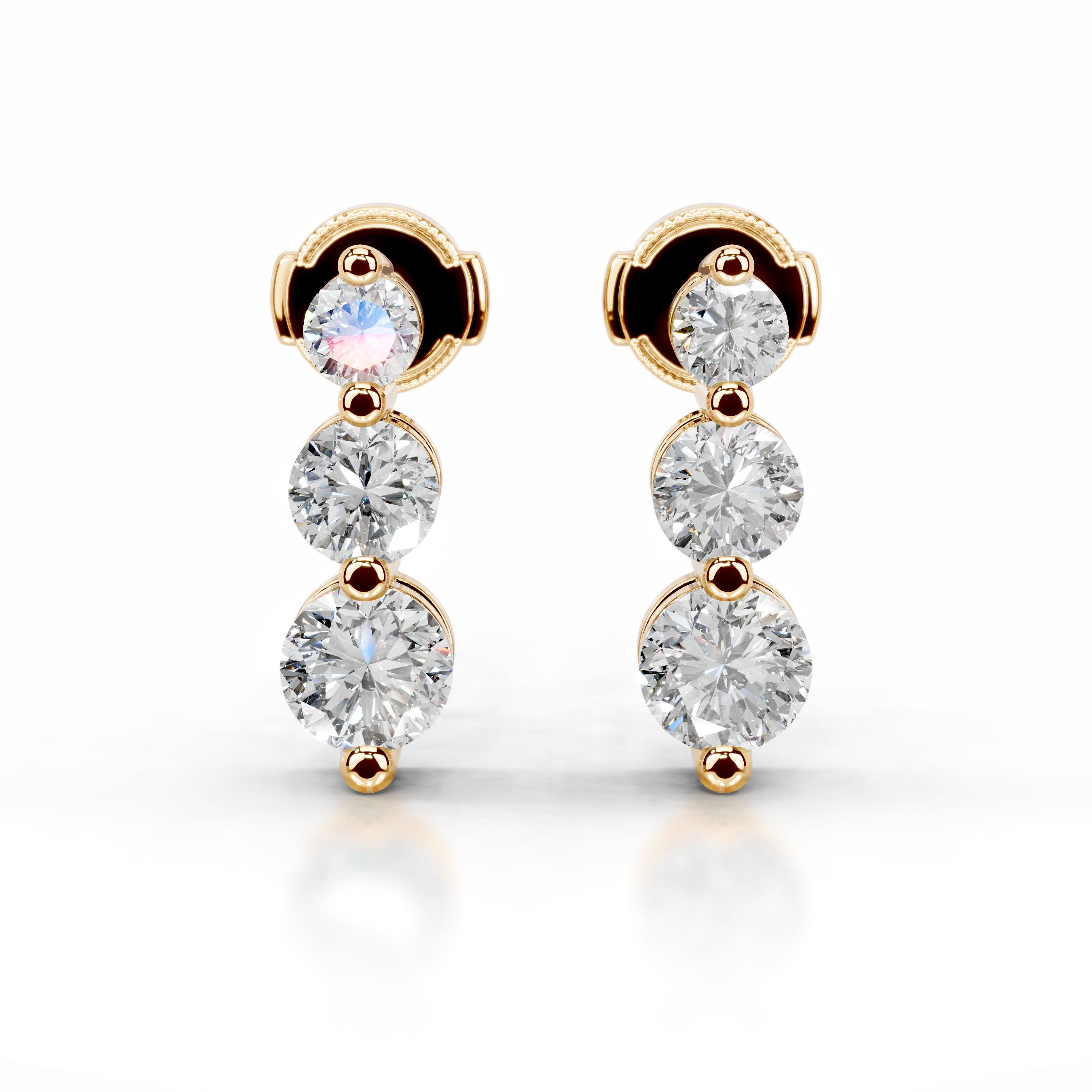 Abigail Diamond Earrings (6 Carat) - 18K Yellow Gold、mySite、hinf8tx79