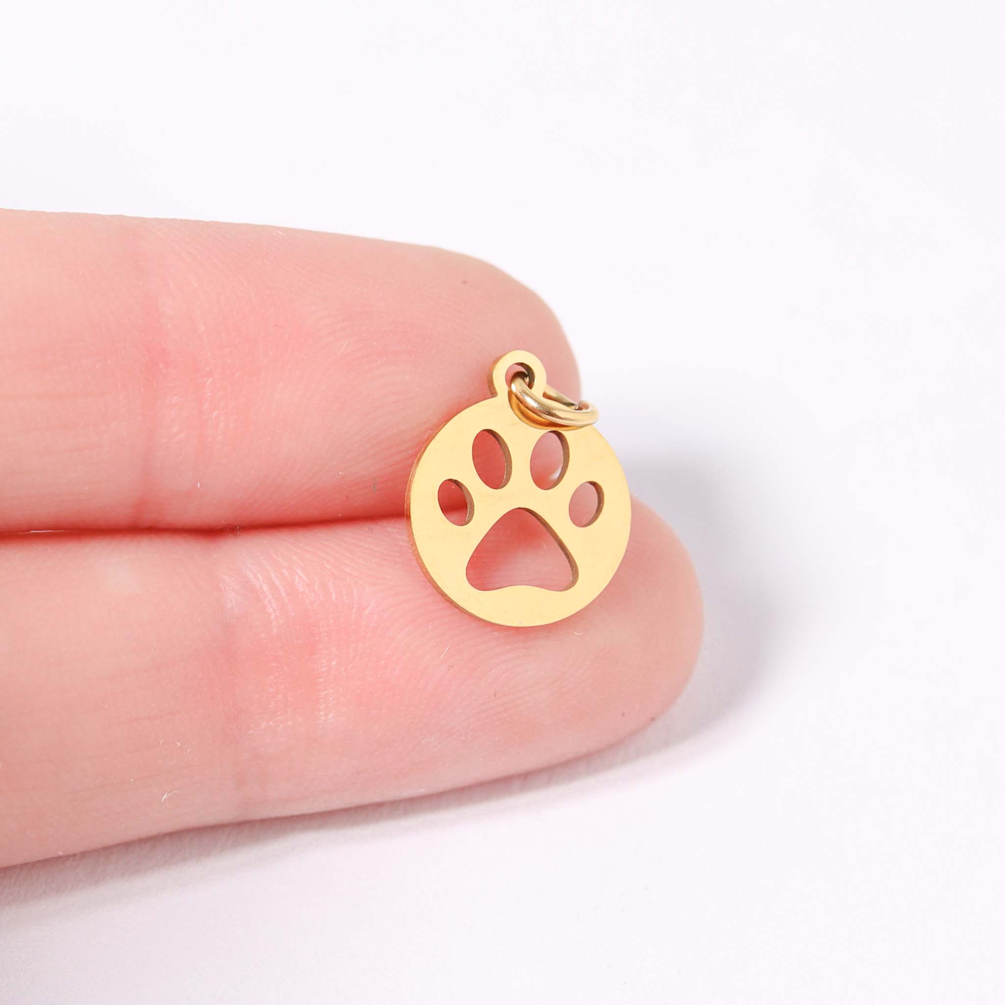 18K Gold PVD Stainless Steel Paw Print Charm / PDL0138、mySite、dreamappss