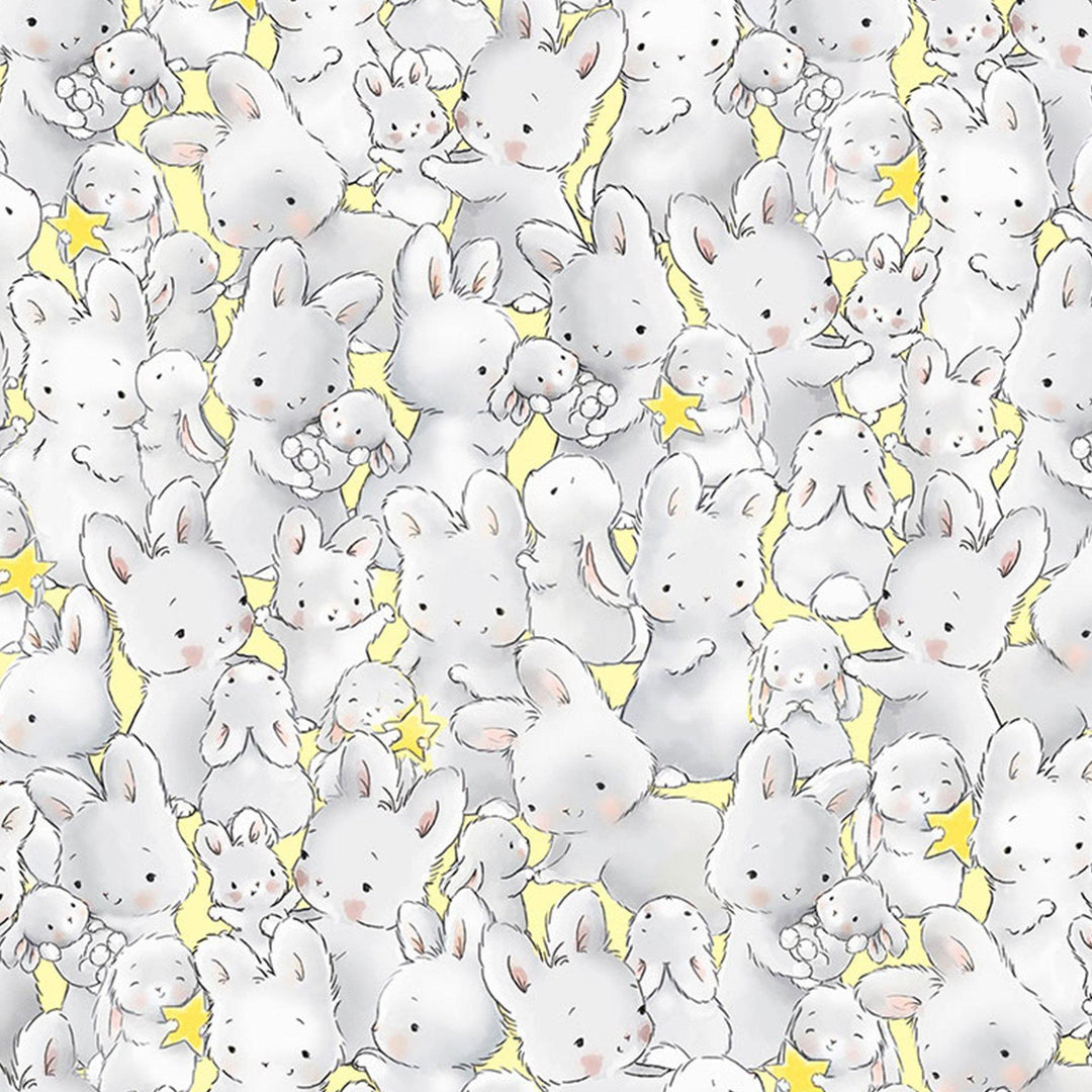 RETIRED - Fabric - Bloom and Little Star Collection - Packed Bunnies - 1/4 yard、mySite、g9winljtr