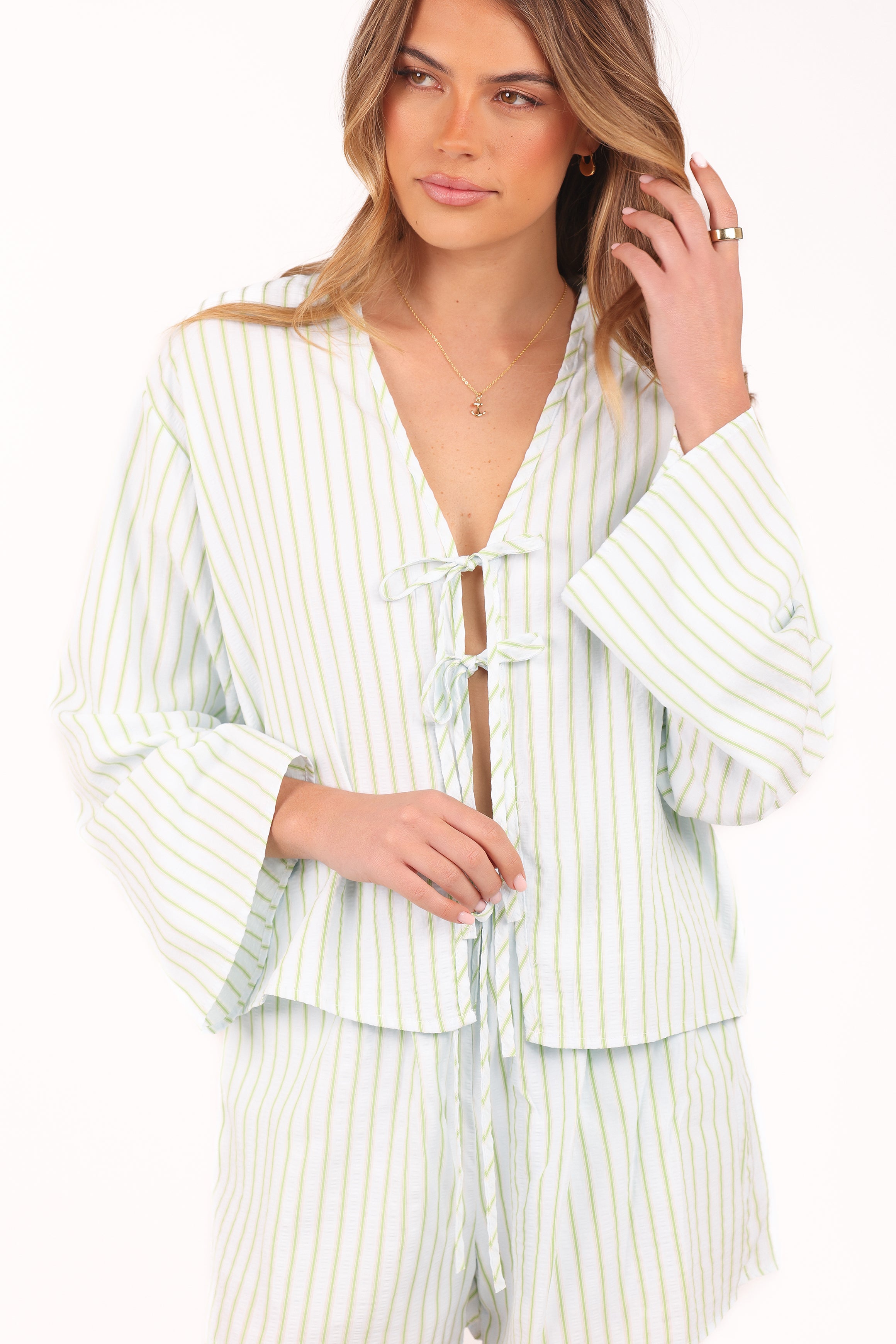  Flynn Short Set - Green Blue Stripe、mySite、sugarbowlscore