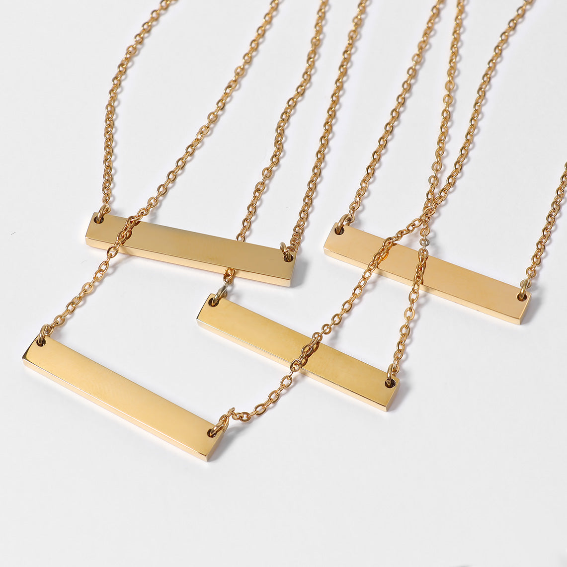 18K Gold PVD Stainless Steel Blank Bar Necklace / SBB0019、mySite、dreamappss