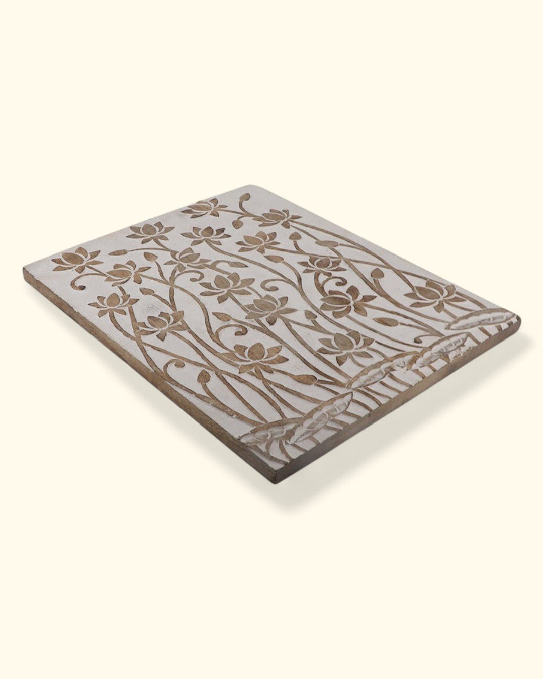 Fairtrade Carved Lotus Wood Wall Hanging Panel、mySite、topwebapps