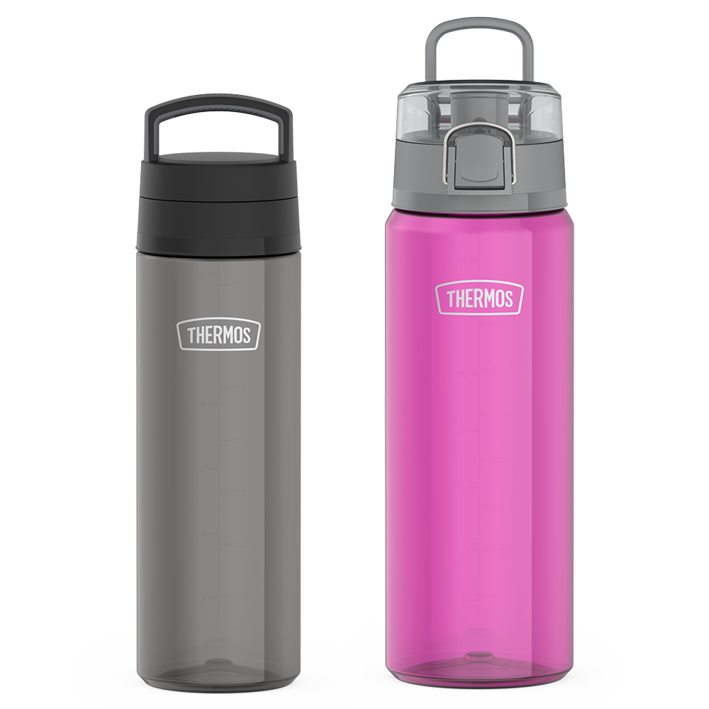 26oz Screw Top Lid & 32oz Spout Lid Lightweight Water Bottle Bundle - Smoke & Aubergine、mySite、noshort