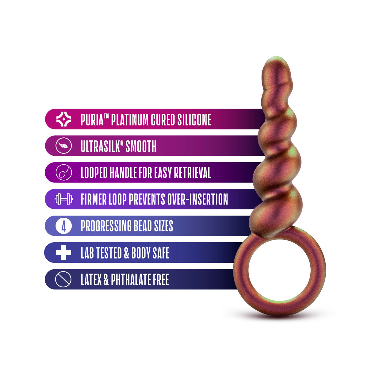 Anal Adventures Matrix By Blush® | Spiral Loop Copper 5.25-Inch Anal Plug、mySite、bottomscart