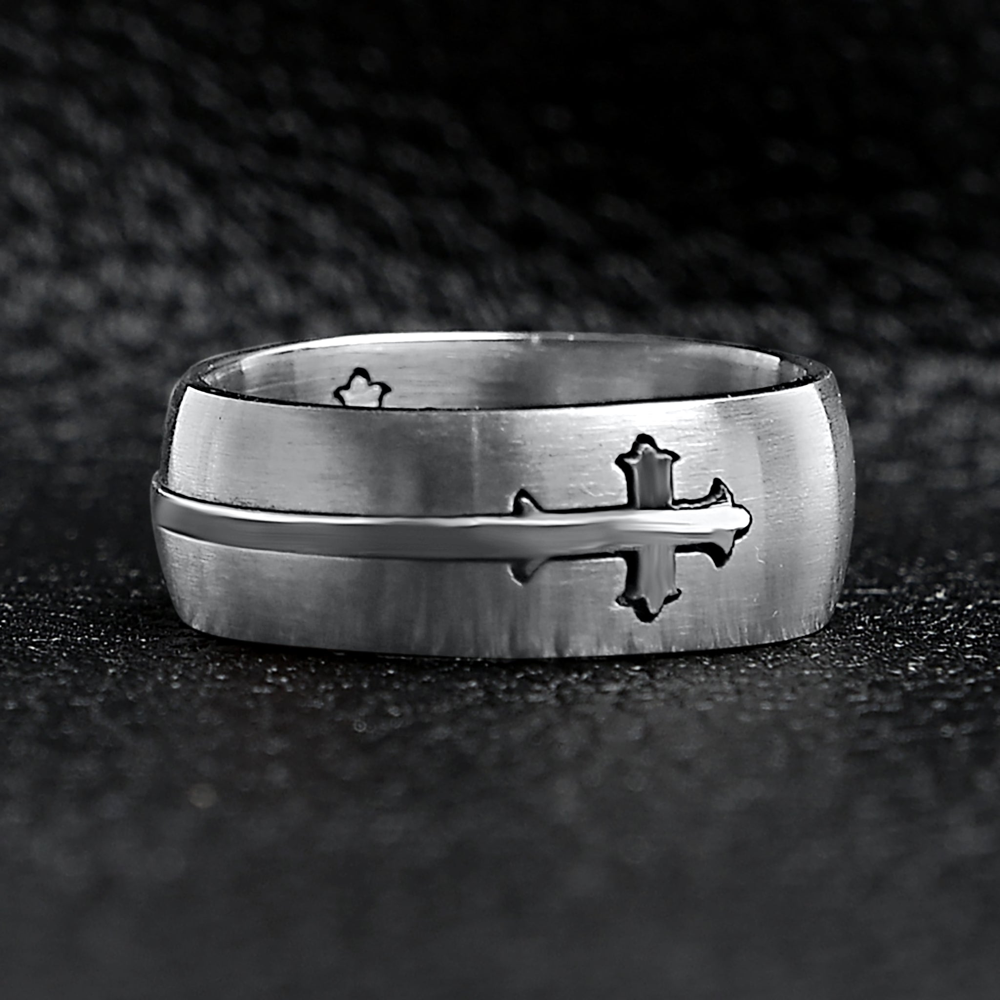 Dual Cross Ring Stainless Steel Polished Ring / SCR3060、mySite、dreamappss