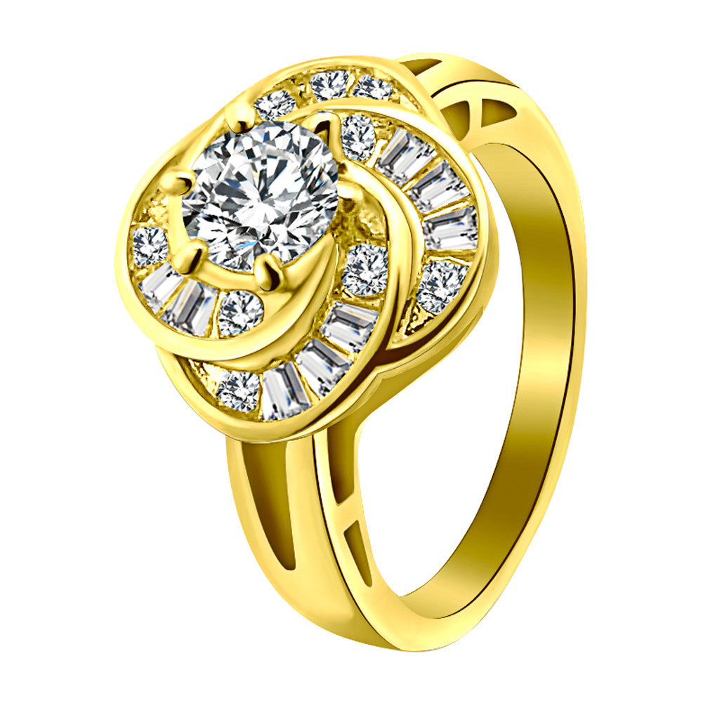CZ With Accent CZ Stones Gold Over Brass Ring / FSR0012、mySite、dreamappss