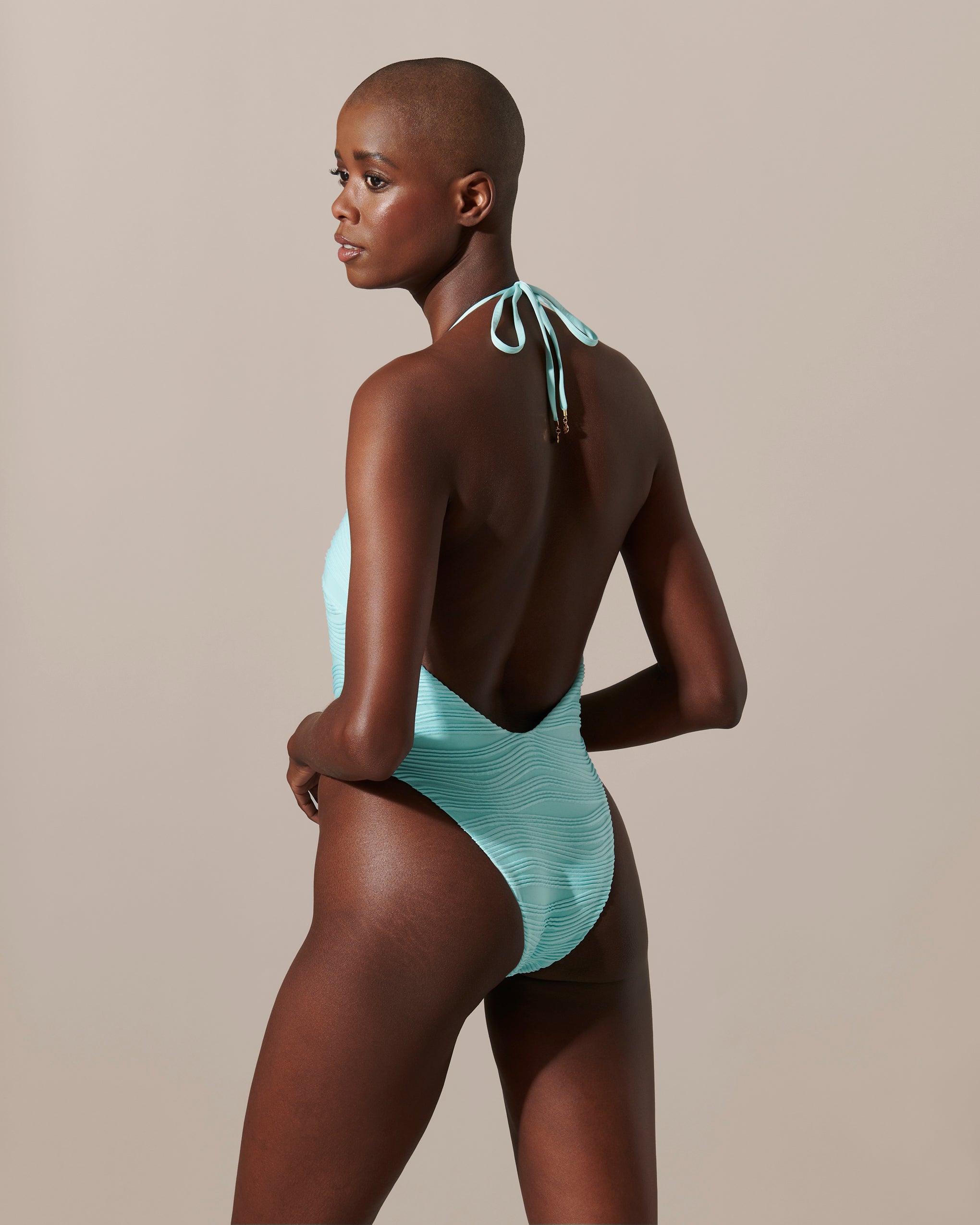 Orta Plunge Swimsuit Island Paradise Blue、mySite、bengalsvssteelers