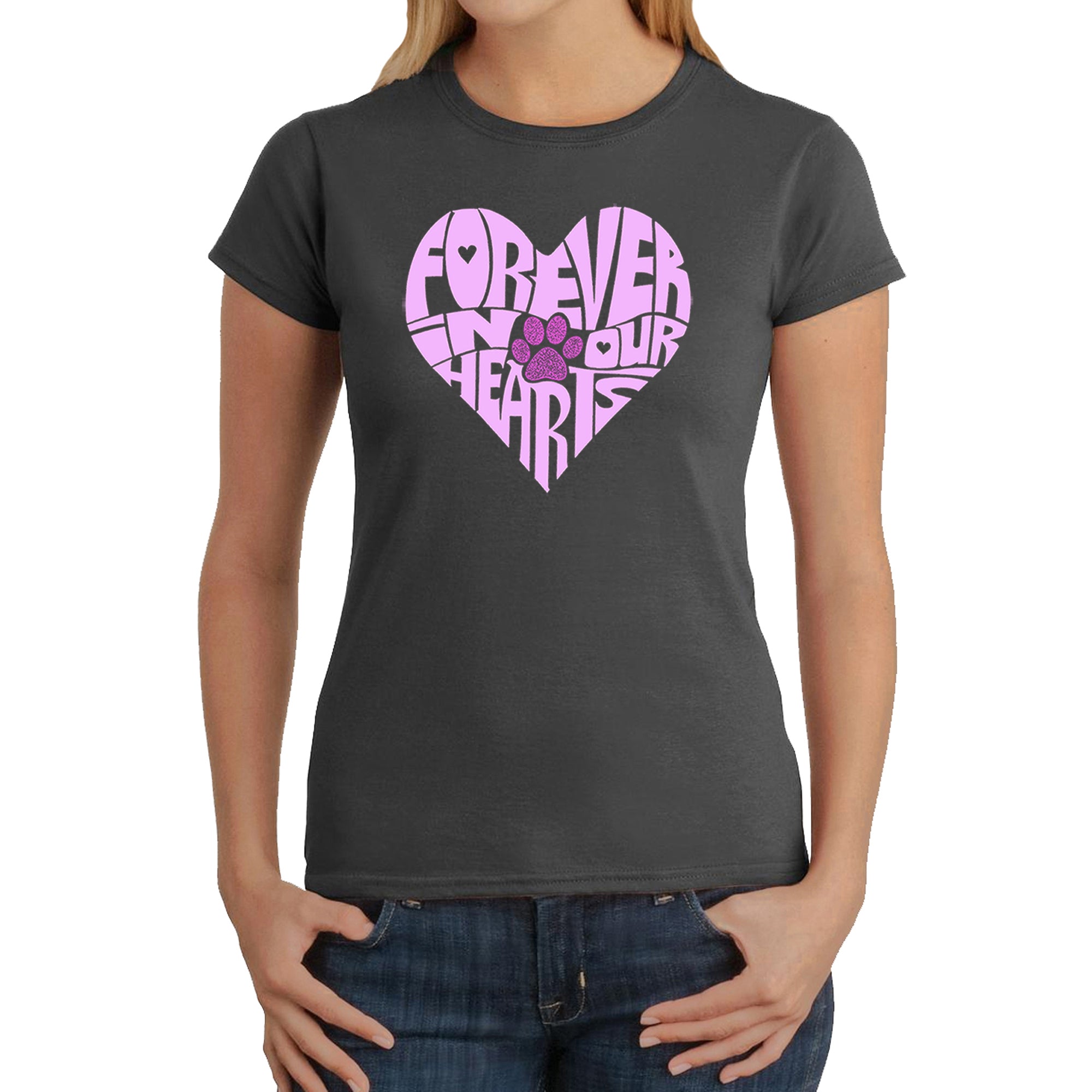 Forever In Our Hearts - Women's Word Art T-Shirt、mySite、camillekostekn