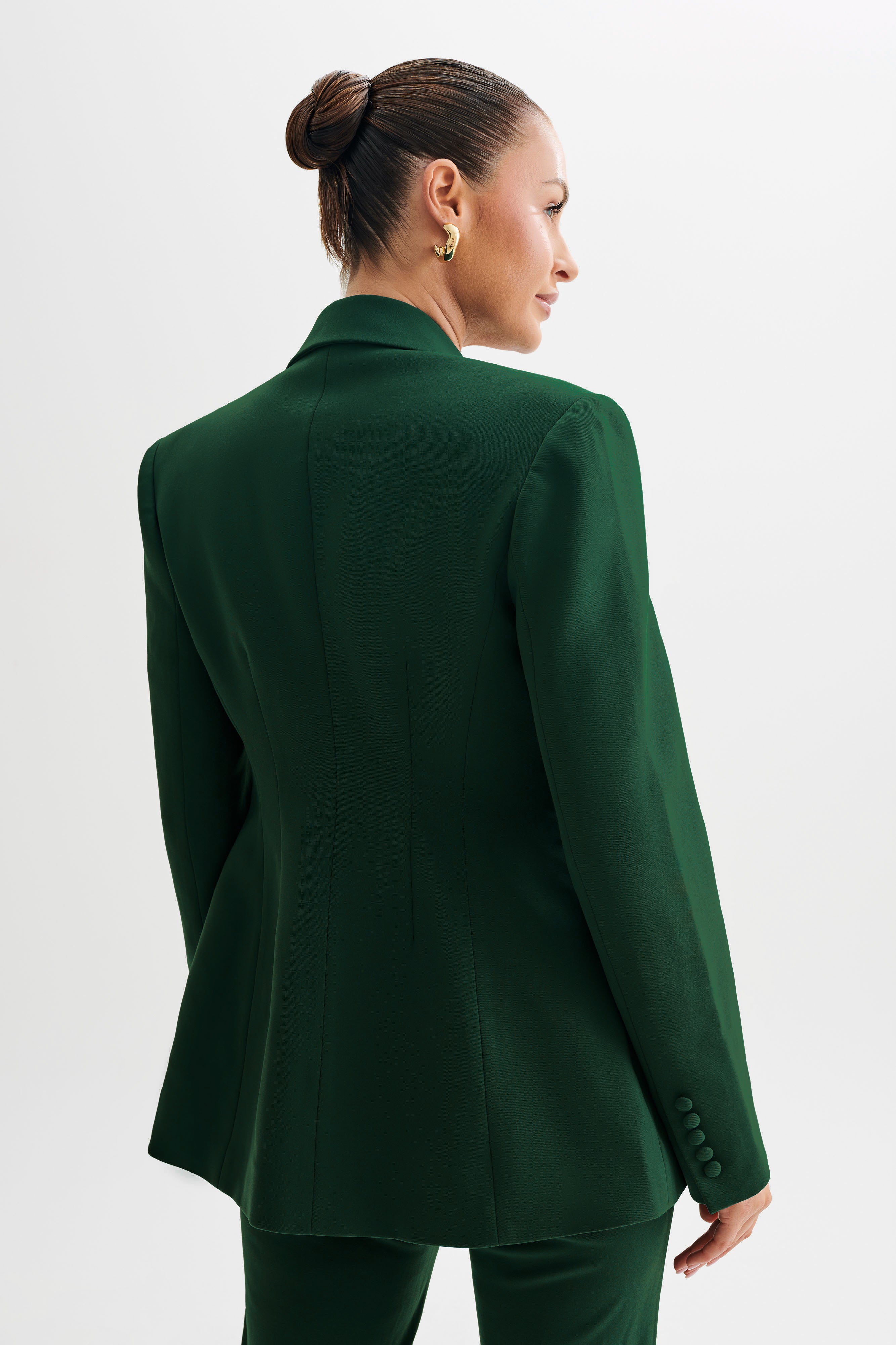 Greer Hourglass Suiting Blazer - Forest Green、mySite、solidvoid