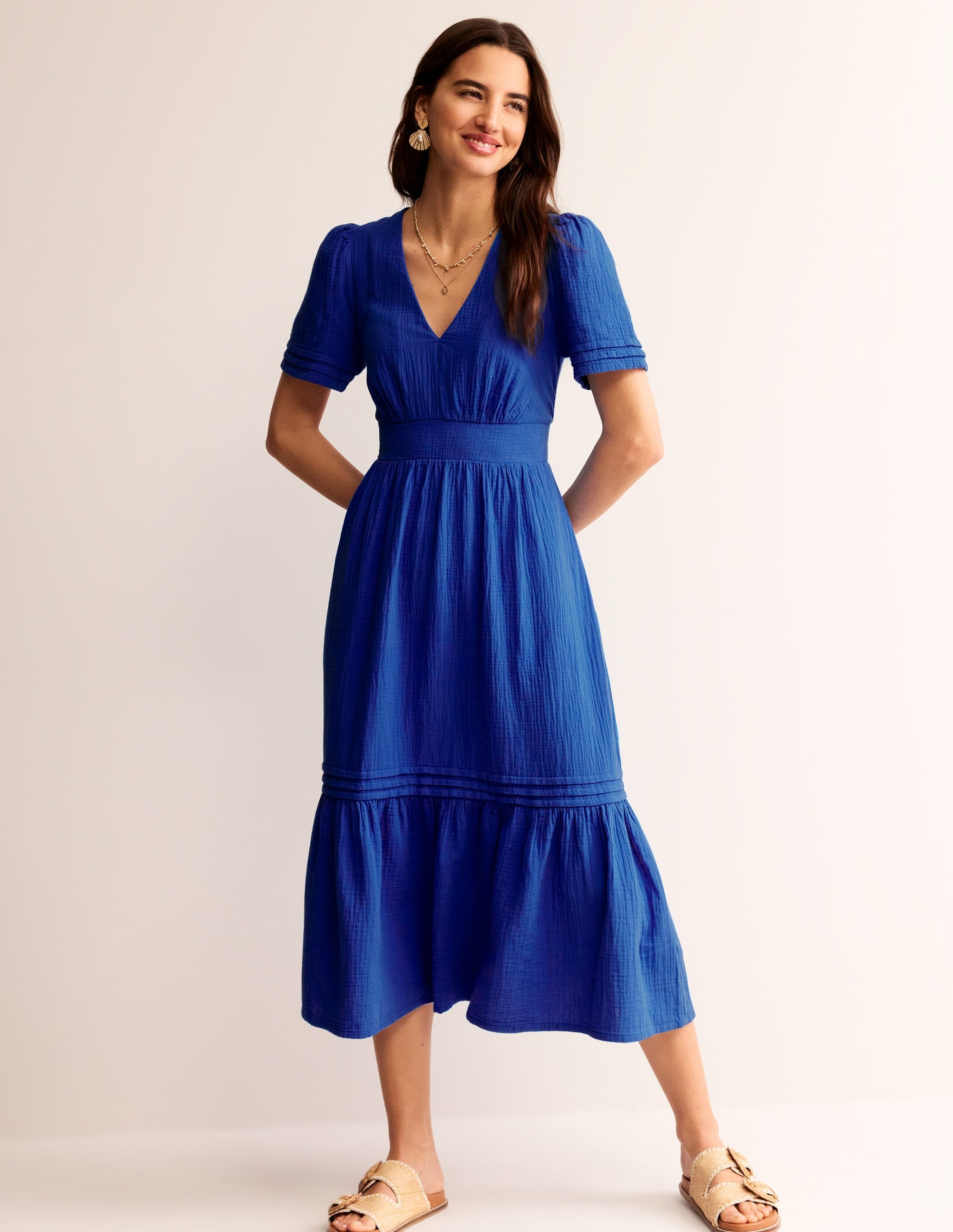  Eve Double Cloth Midi Dress-Indigo Bunting、mySite、ashleygrahame