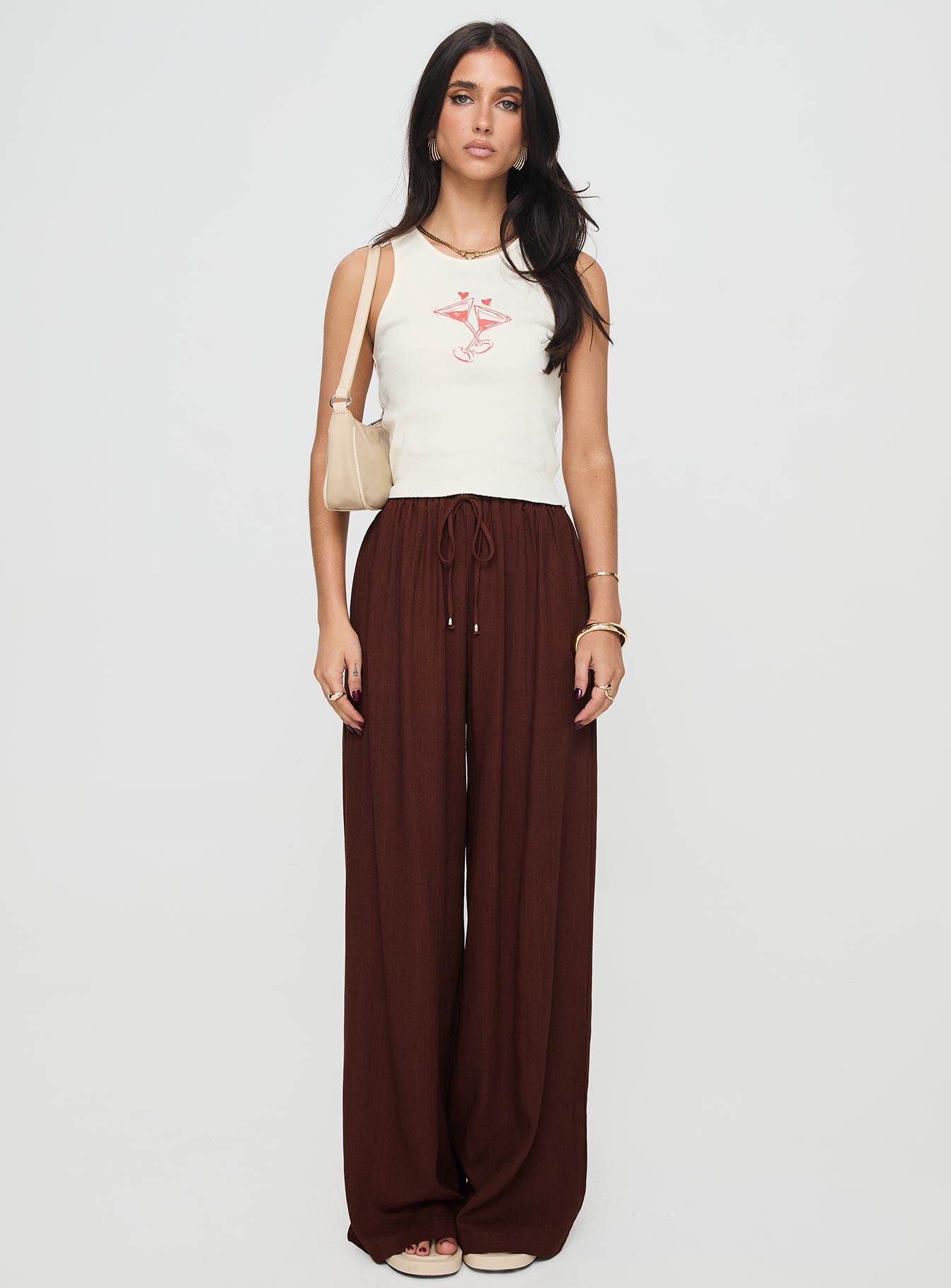 Ogilvie Linen Blend Pants Chocolate、mySite、solidvoid