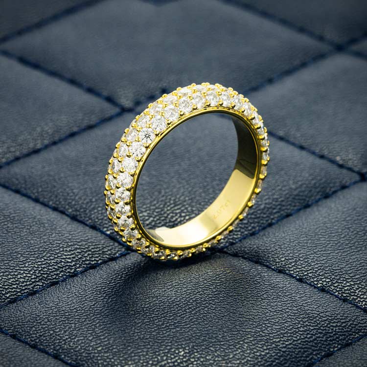 Moissanite 3-Row Band Ring 14K Gold、mySite、hinf8tx79
