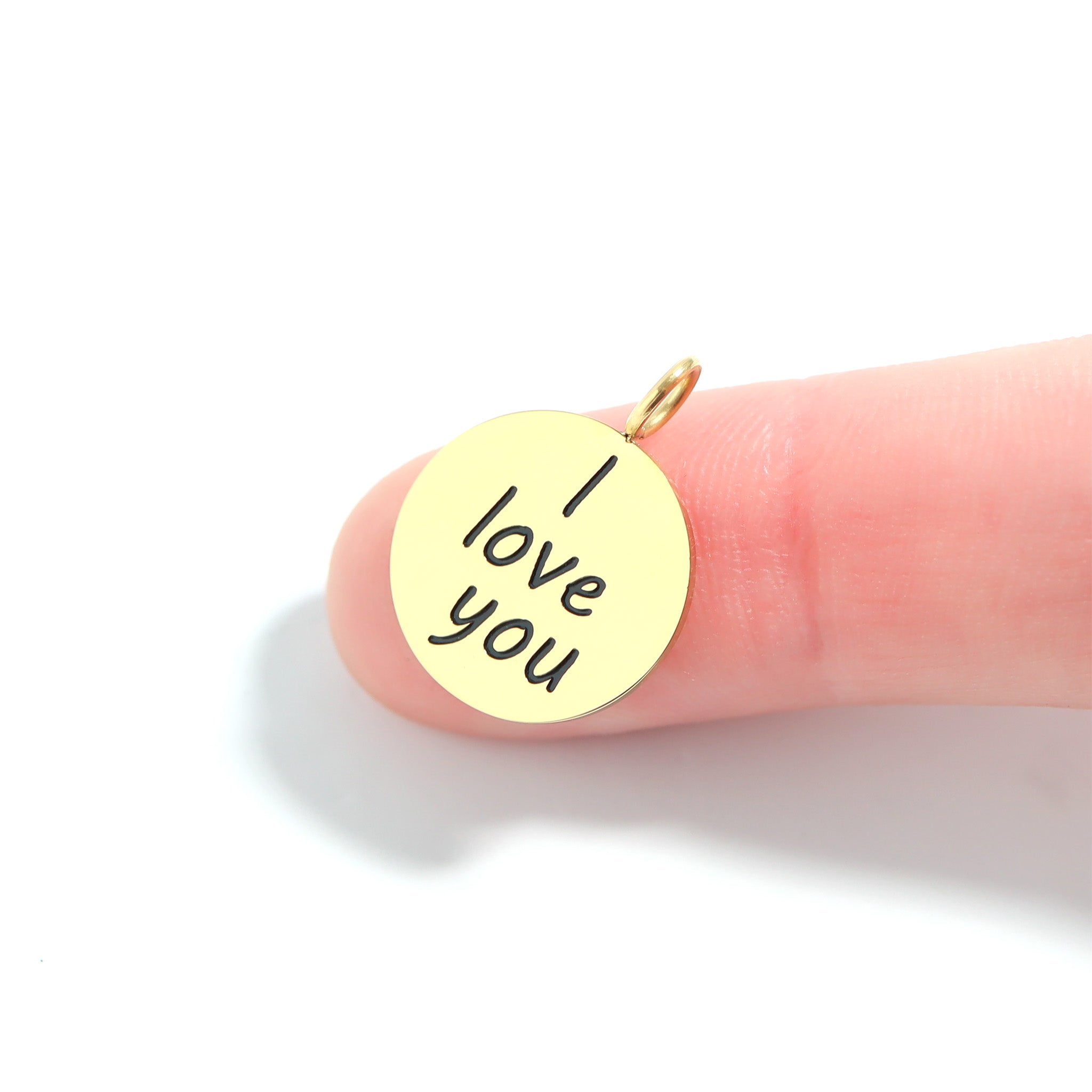 18K Gold PVD Stainless Steel I Love You Language Charm / PDL0260、mySite、dreamappss