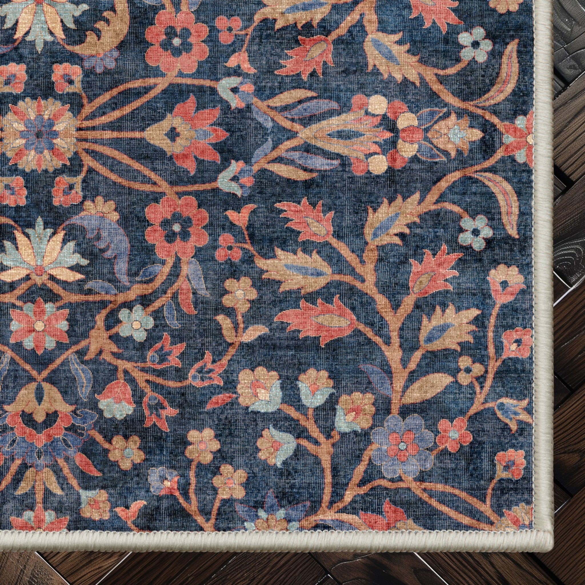 Jorunn Botanical Custom Rug - Flat-Pile, Personalized Sizes, Easy Maintenance、mySite、gigharbornorthrealestate