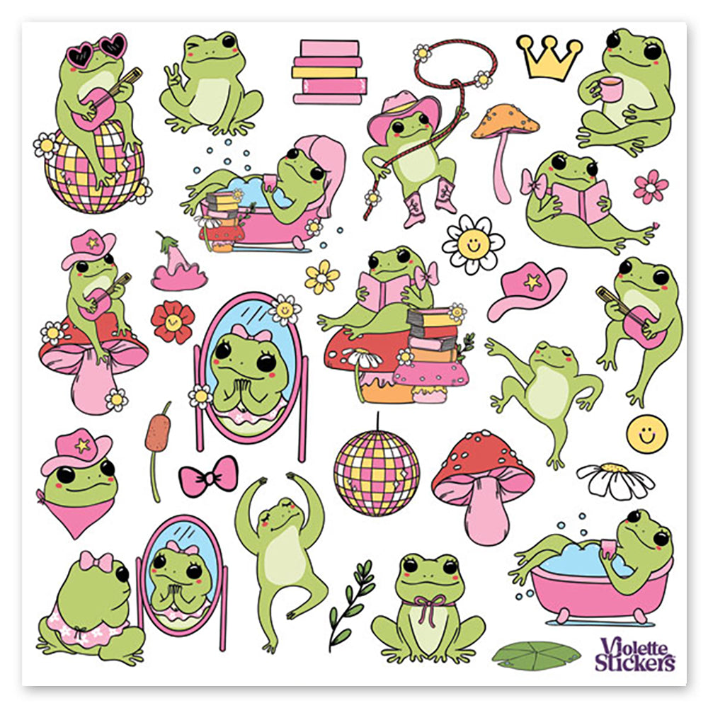  Pink Happy Frog Stickers、mySite、ghnorth