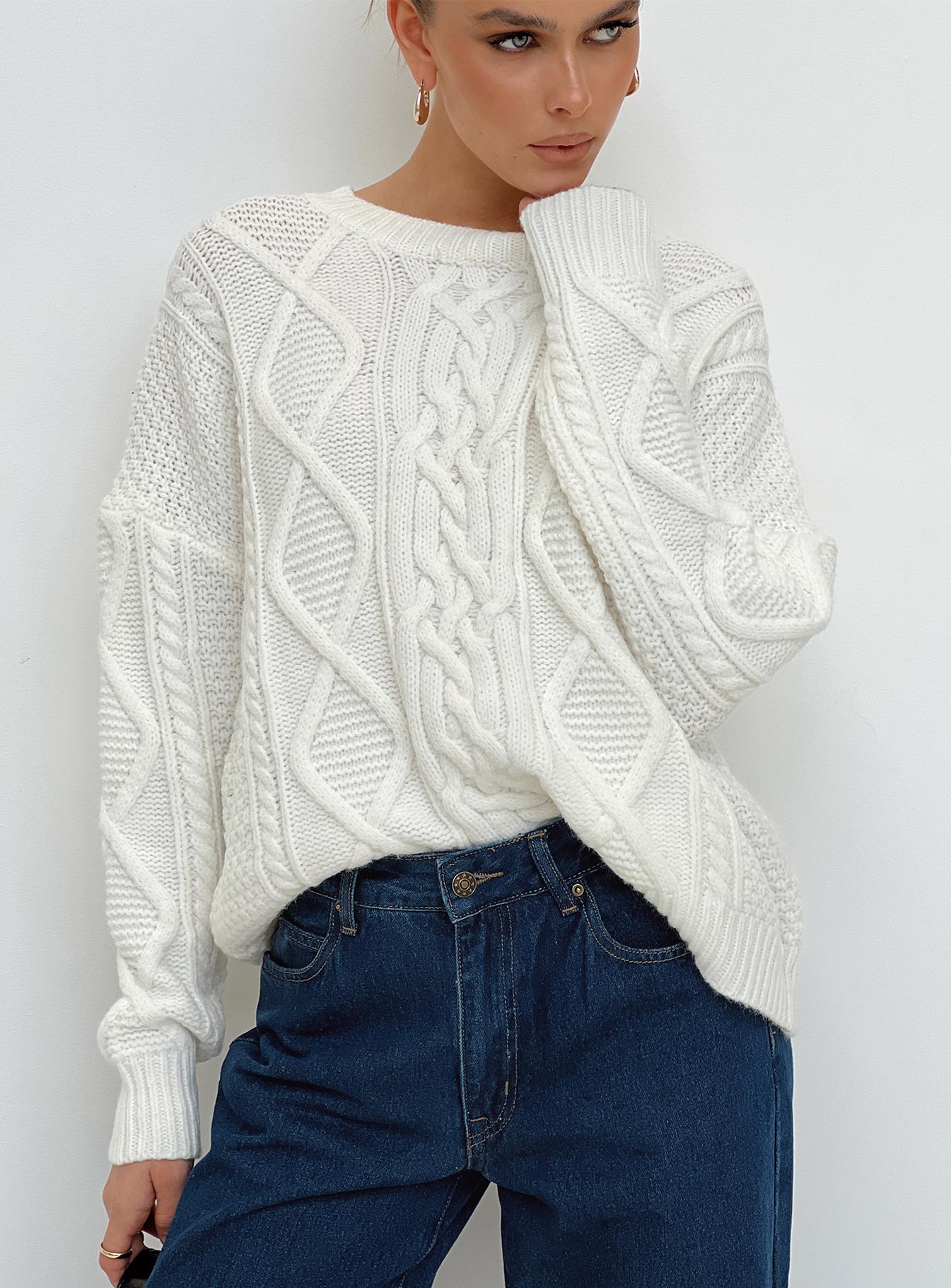 Canlish Cable Sweater Cream、mySite、solidvoid