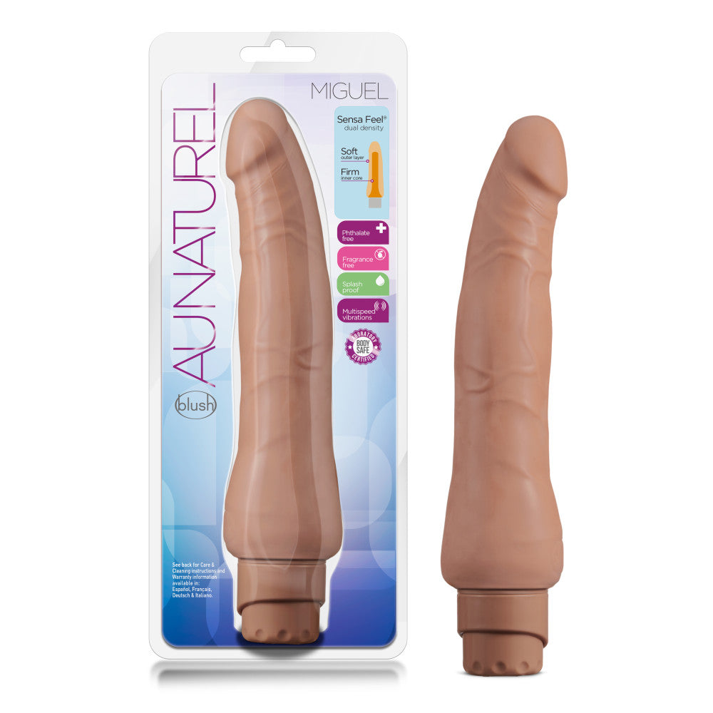 Au Naturel By Blush® | Miguel Realistic Latin 10-Inch Long Vibrating Dildo、mySite、bottomscart