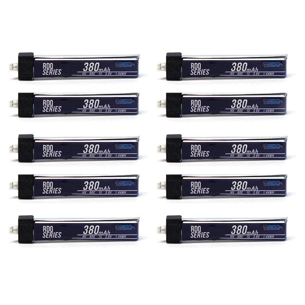  10 PACK of RDQ Series 3.8V 1S 380mAh 60C LiHV Whoop/Micro Battery - PH2.0 Plastic Head、mySite、merchandisen