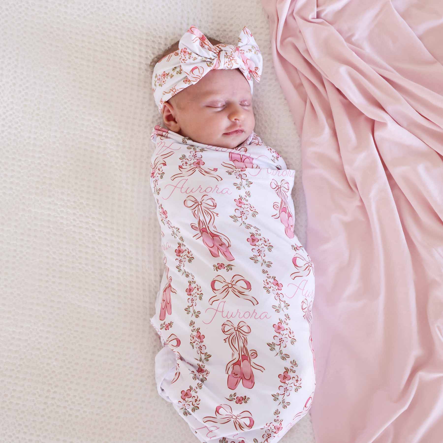  Ballet Blossoms Personalized Swaddle Blanket、mySite、layawaytickets