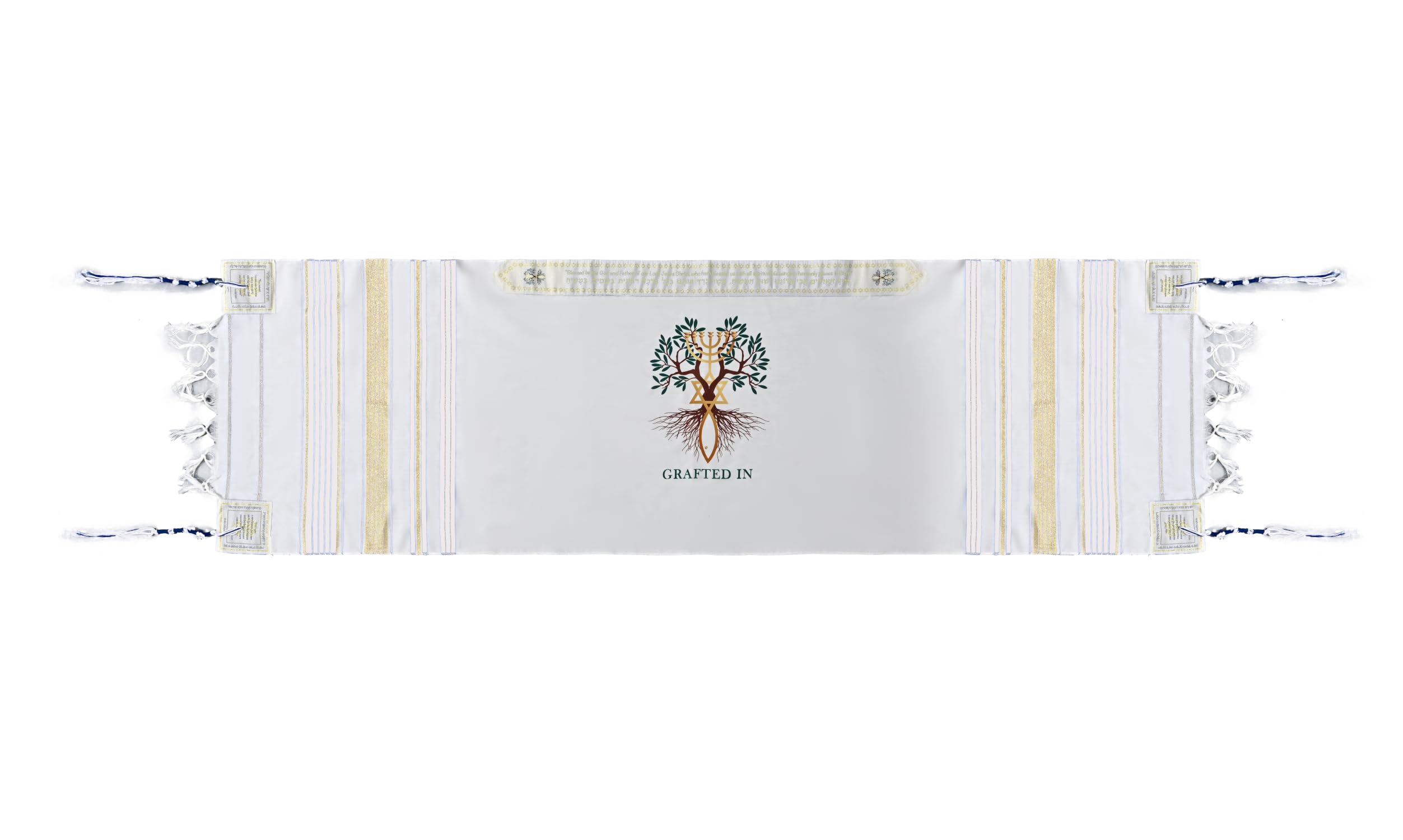 Holy Land Market Grafted IN - Messianic Christian Prayer Shawl/Tallit Prayer Shawl - Creation and Restoration Talit、mySite、topwebapps