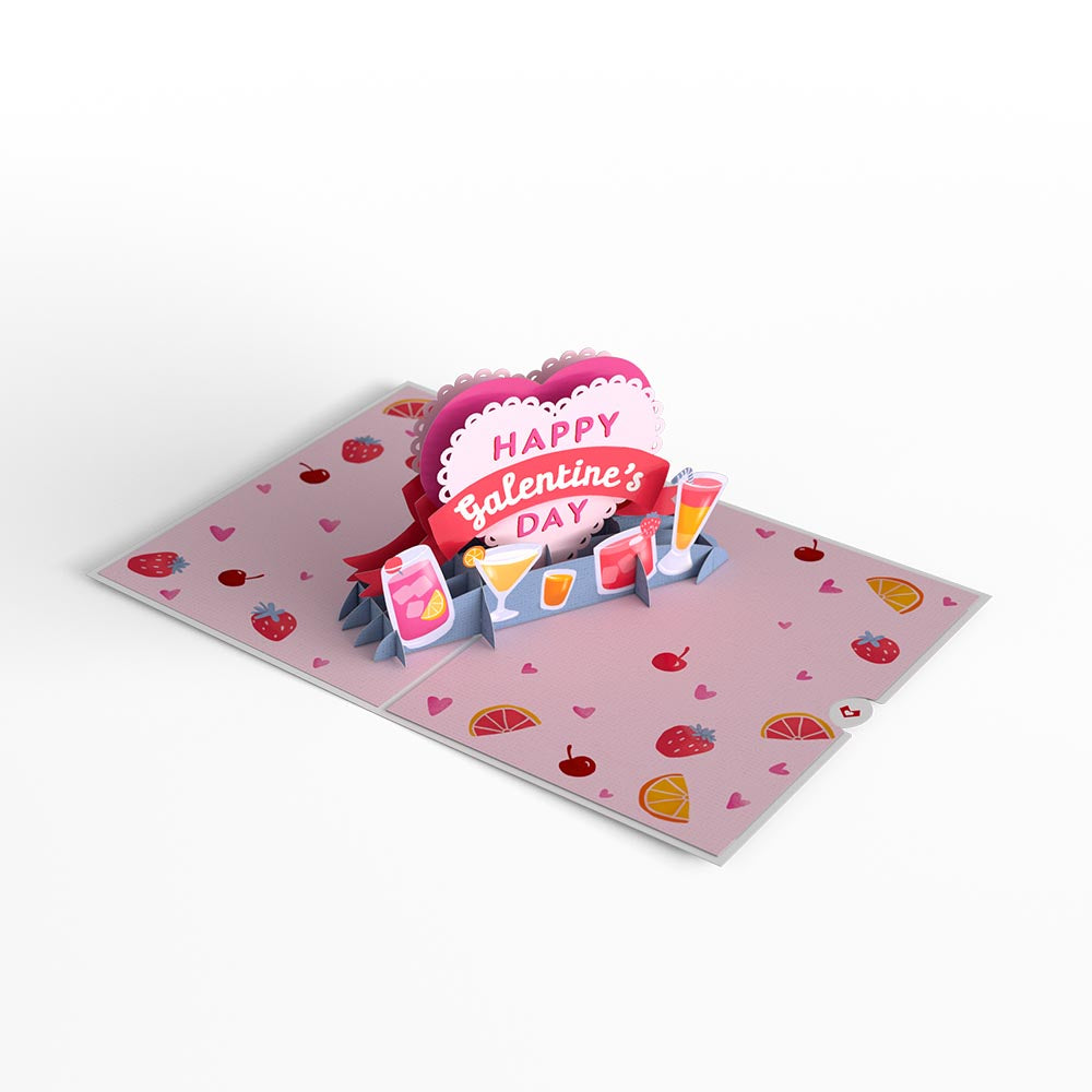 Mixed Drinks Galentine's Day Pop-Up Card、mySite、solidvoid