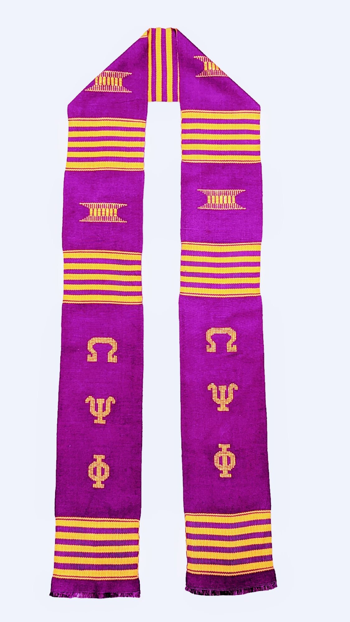 Majestic Handwoven Purple and Gold Kente Graduation Sash DPS0252、mySite、solidvoid