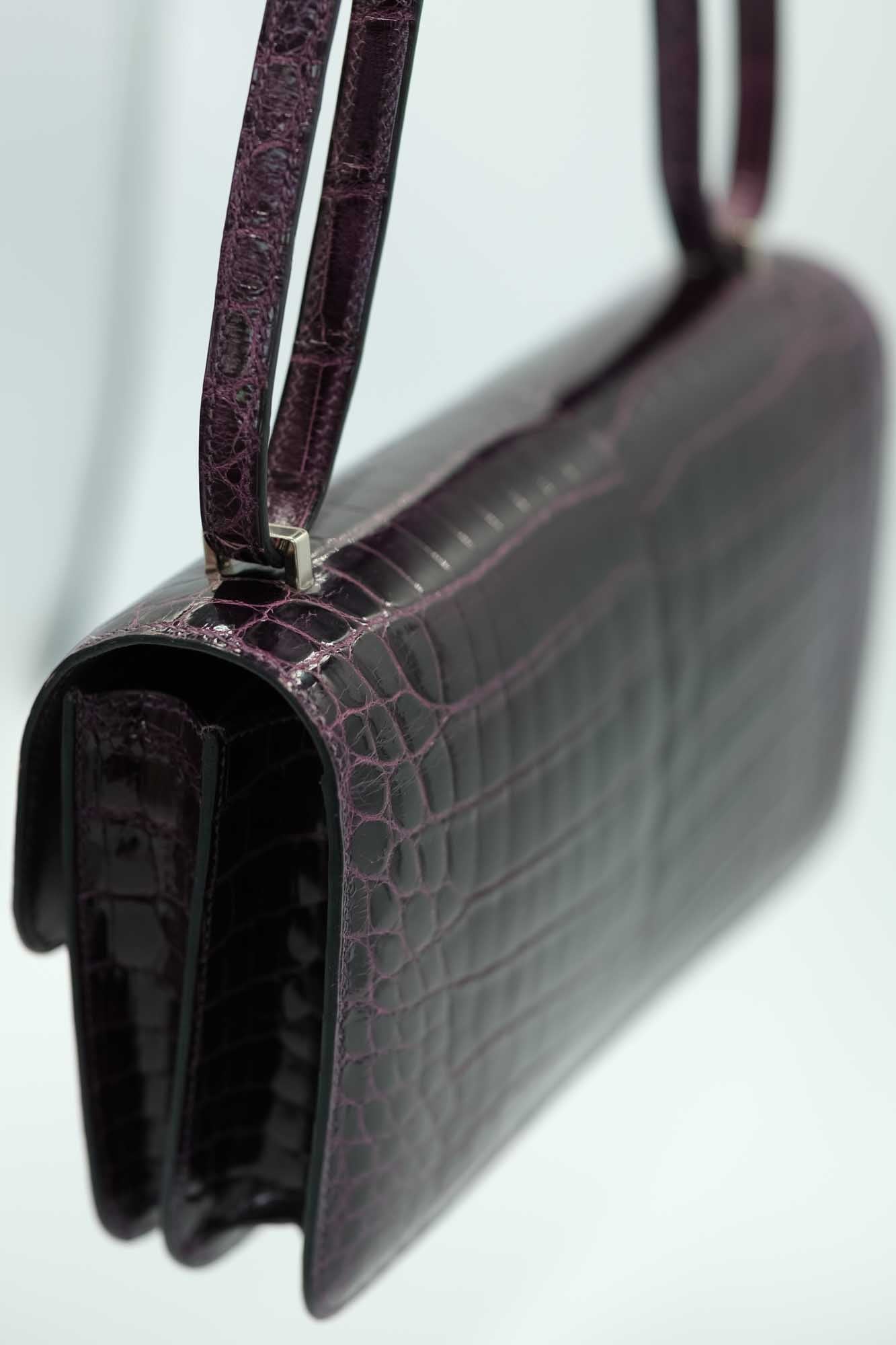 Hermès Constance Elan 25 Amethyst Shiny Niloticus Crocodile Palladium Hardware、mySite、garminoutage.com