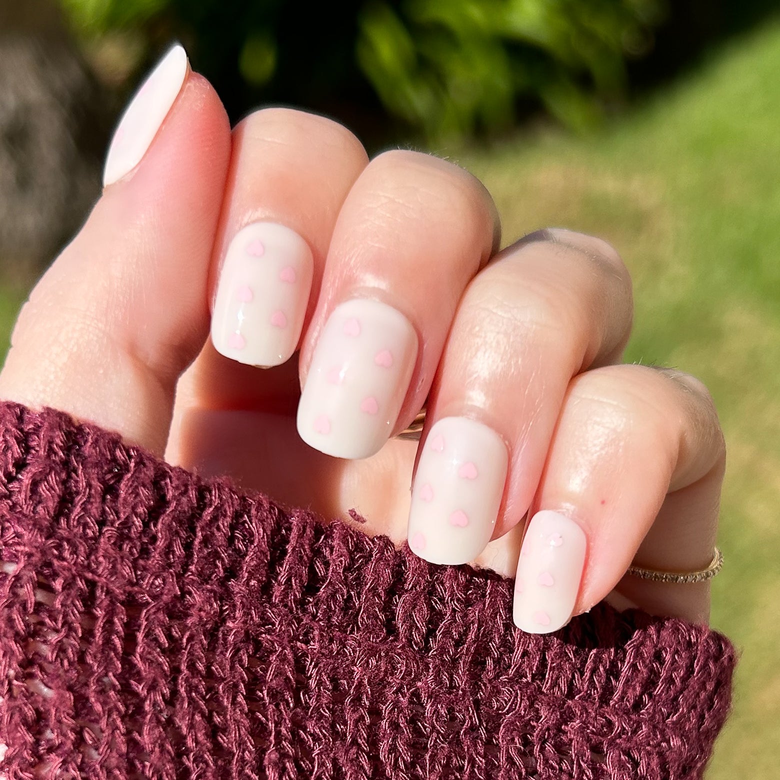 Heart Shower | Extra Short | Squoval - Tab Press-On、mySite、solidvoid