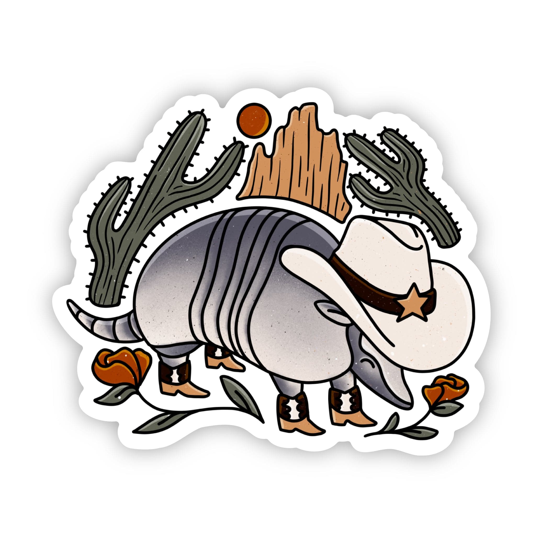  Texas Armadillo Cowboy Hat Sticker、mySite、elrpsem3k