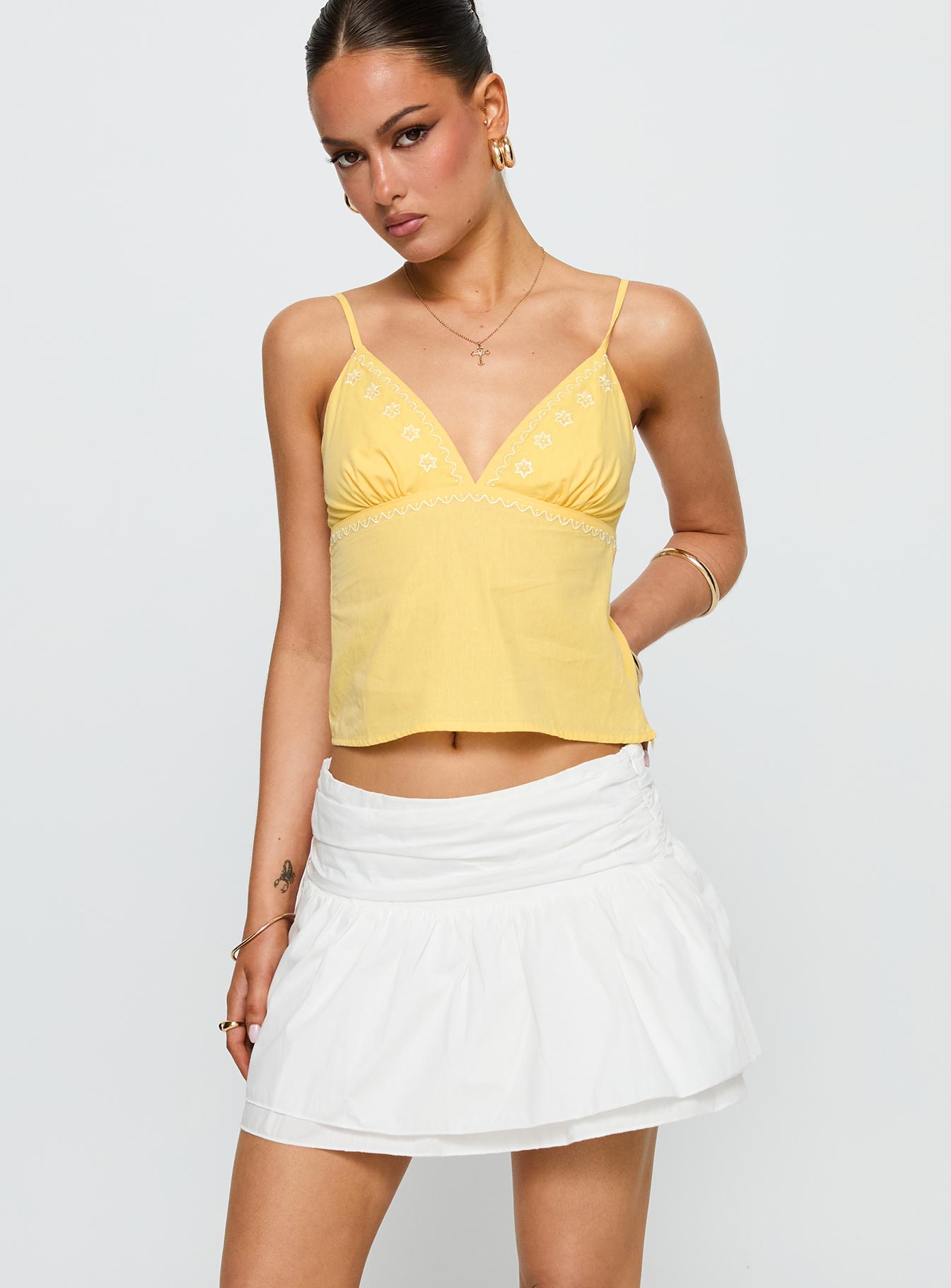 Written In The Stars Mini Skirt White、mySite、solidvoid