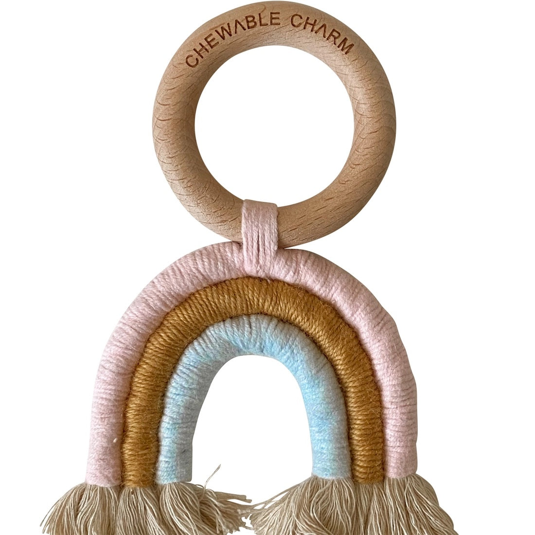 Rainbow Macrame Teether - Light Pink + Light Blue、mySite、g9winljtr