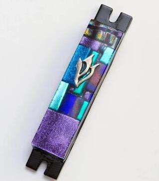 Blues and Purples Mosaic Fused Glass Mezuzah by Daryl Cohen、mySite、topwebapps