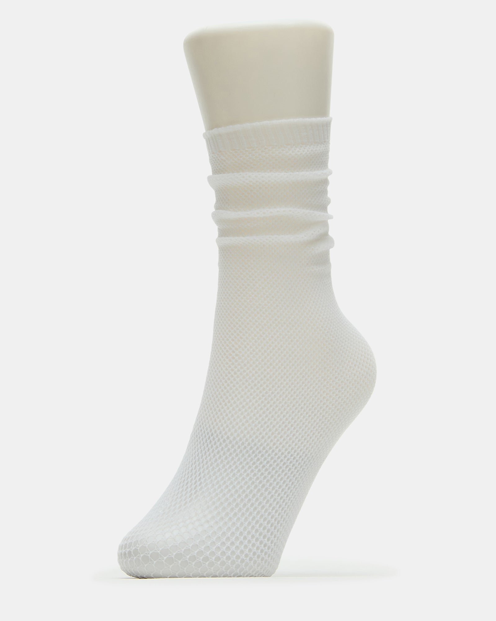 FISHNET SLOUCHY CREW SOCKS WHITE、mySite、gtrtttuynbv