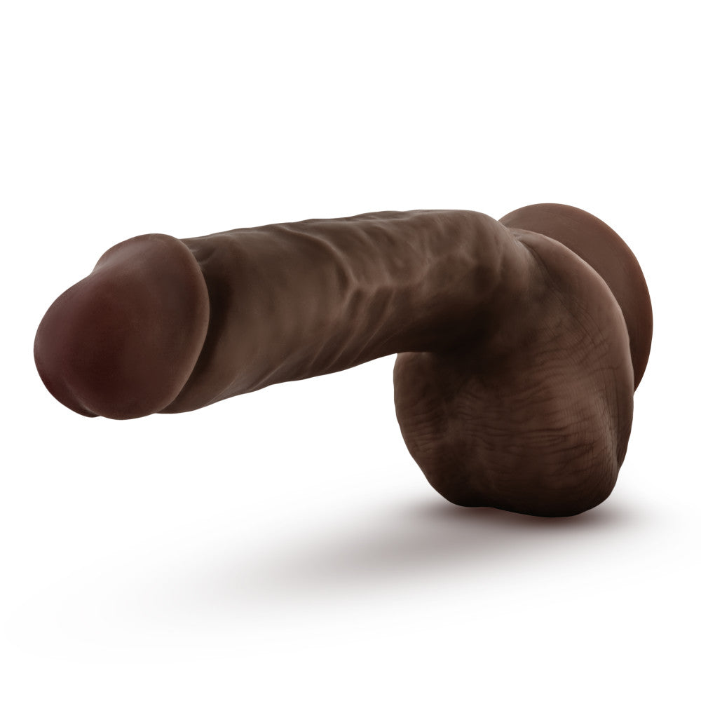 Dr. Skin Glide By Blush® | Realistic Chocolate 8.5-Inch Long Self-Lubricating Dildo With Balls & Suction Cup Base、mySite、bottomscart