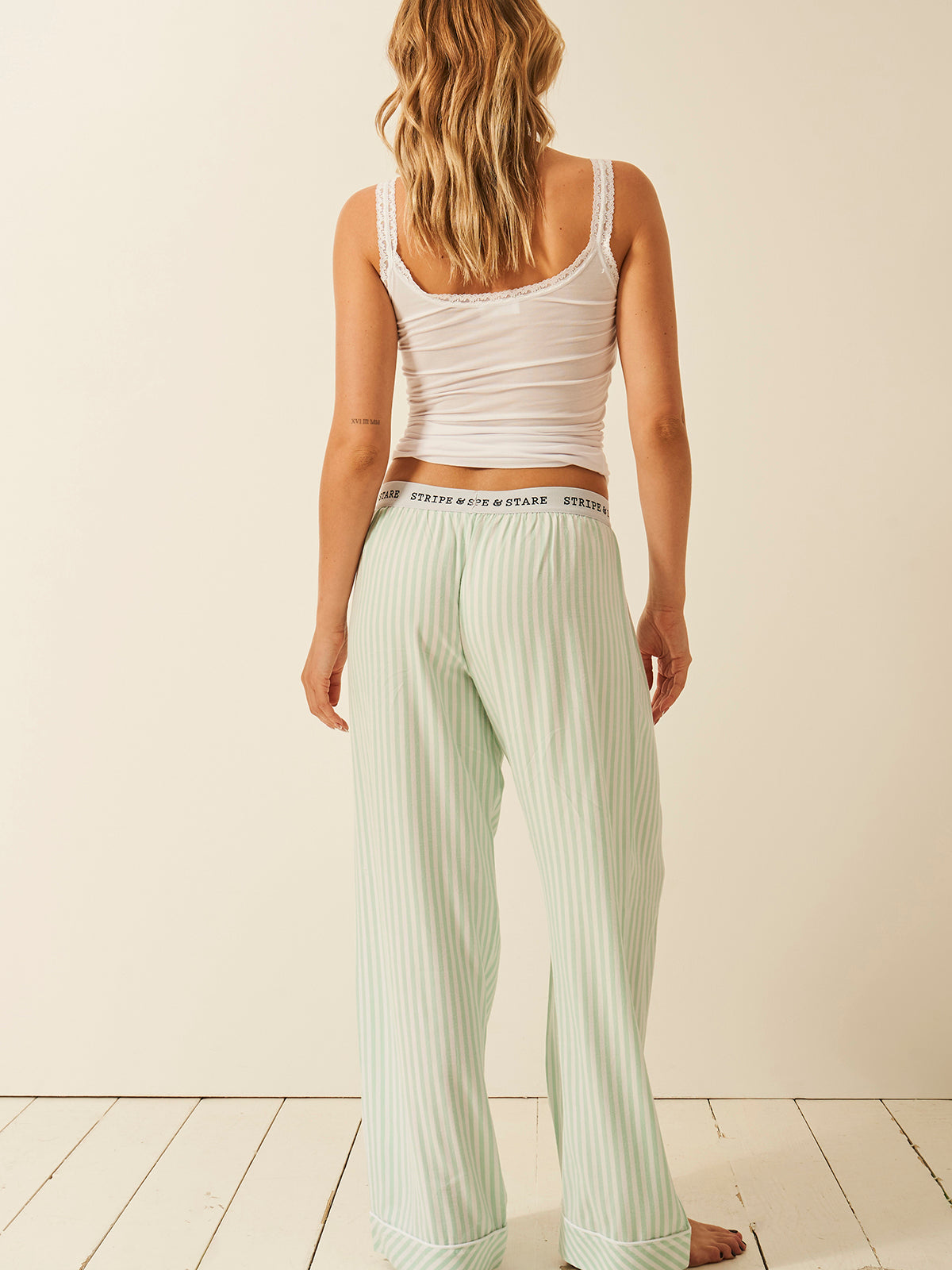 Soft Brushed Woven Pyjama Bottoms - Opal Stripe、mySite、bengalsvssteelers