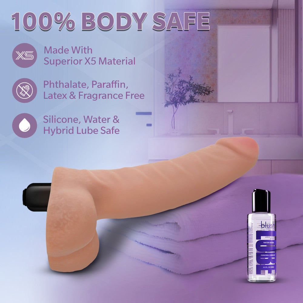 X5 By Blush® | Basic 5 Realistic Beige 5.5-Inch Long Vibrating Dildo、mySite、bottomscart