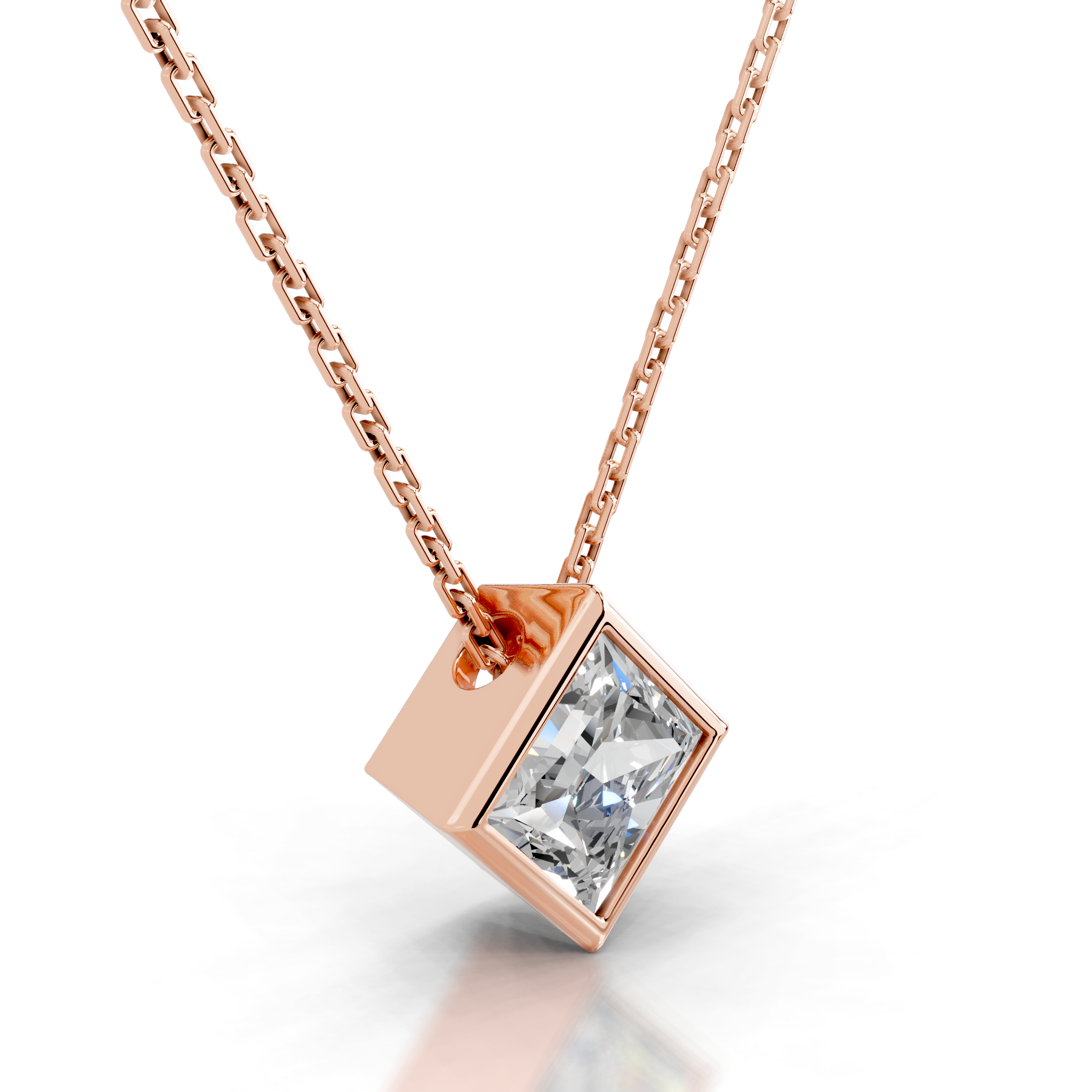 Petit Brianna Lab Grown Diamond Pendant -14K Rose Gold、mySite、hinf8tx79