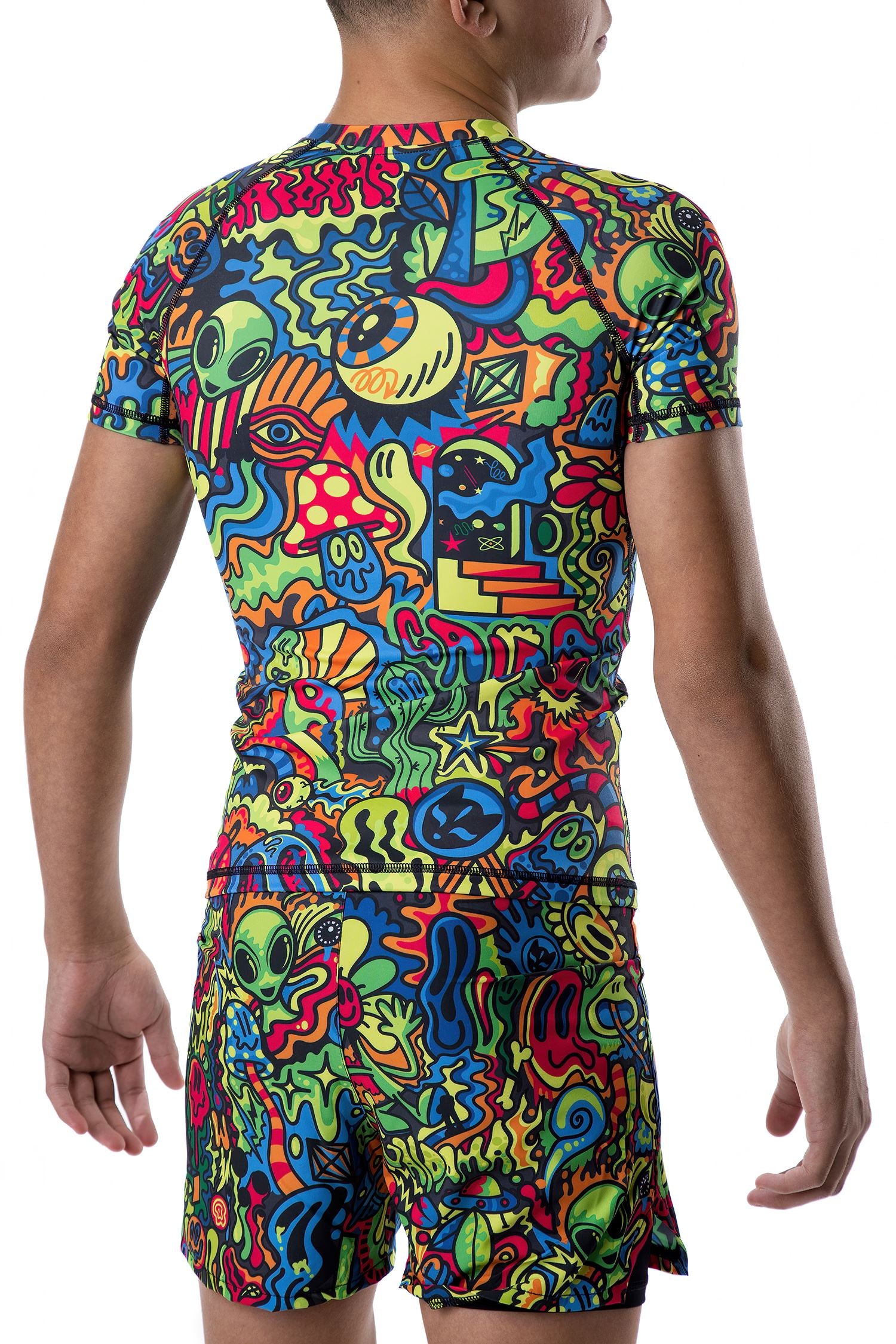 Youth Psychedelic Wotto Doodle Jiu Jitsu Rashguard - Short Sleeve、mySite、gigharbornorthrealestate