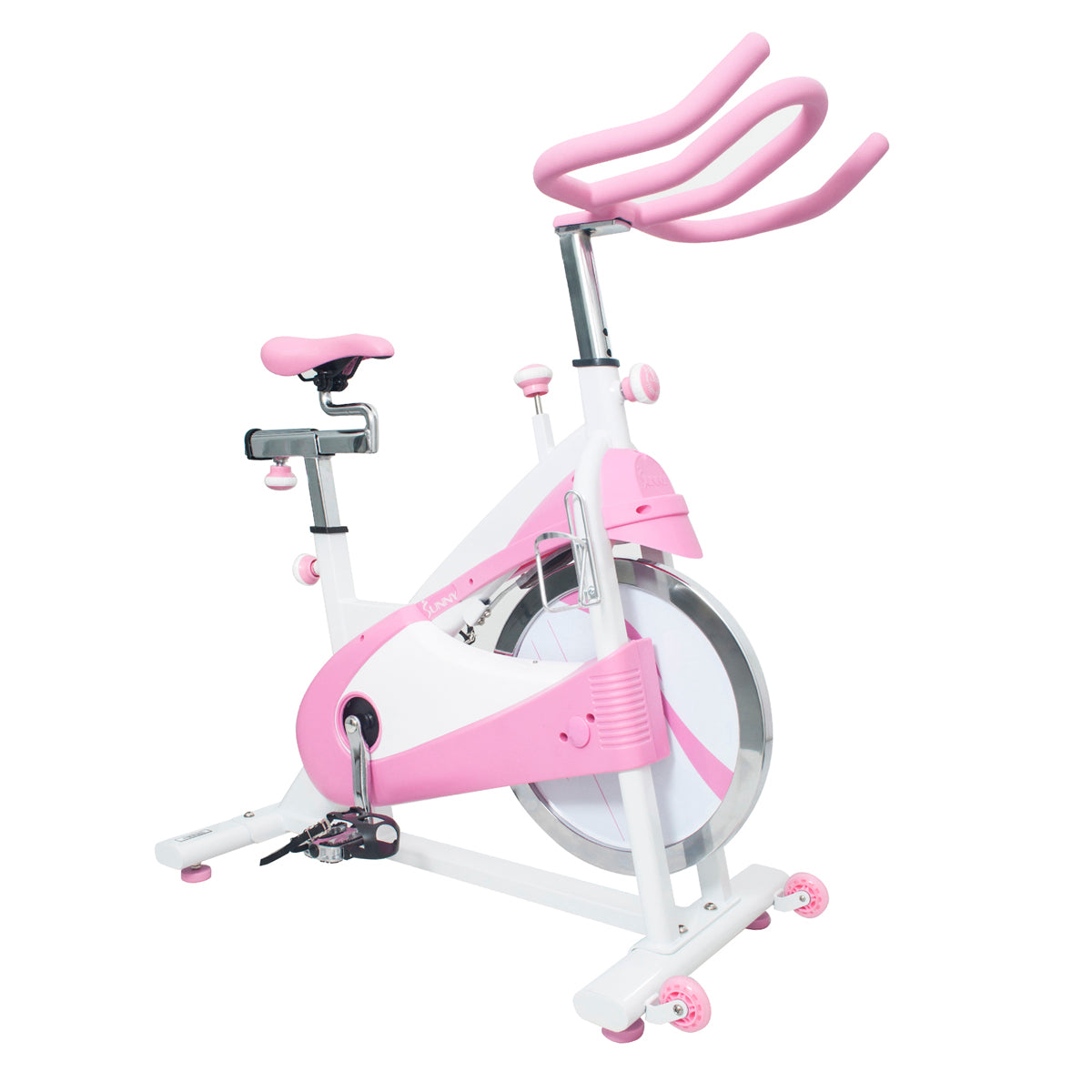  Pink Exercise Bike Belt Drive Premium Indoor Cycling Trainer、mySite、ghnorth