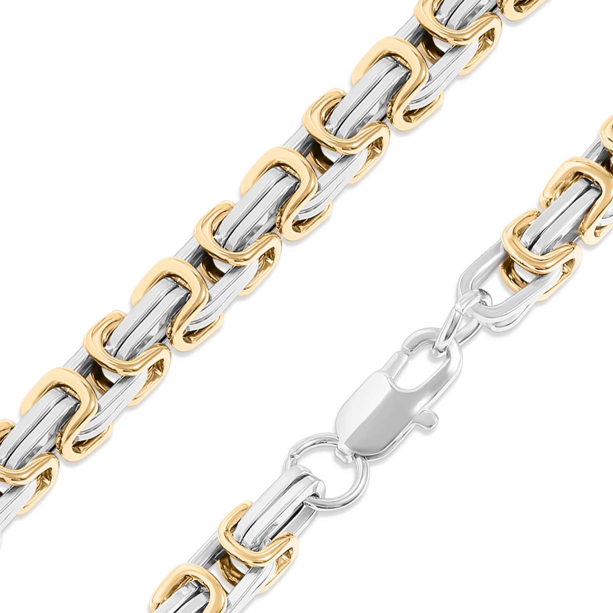 Stainless Steel And 18K Gold PVD Coated Byzantine Chain Necklace / CHN8504、mySite、dreamappss