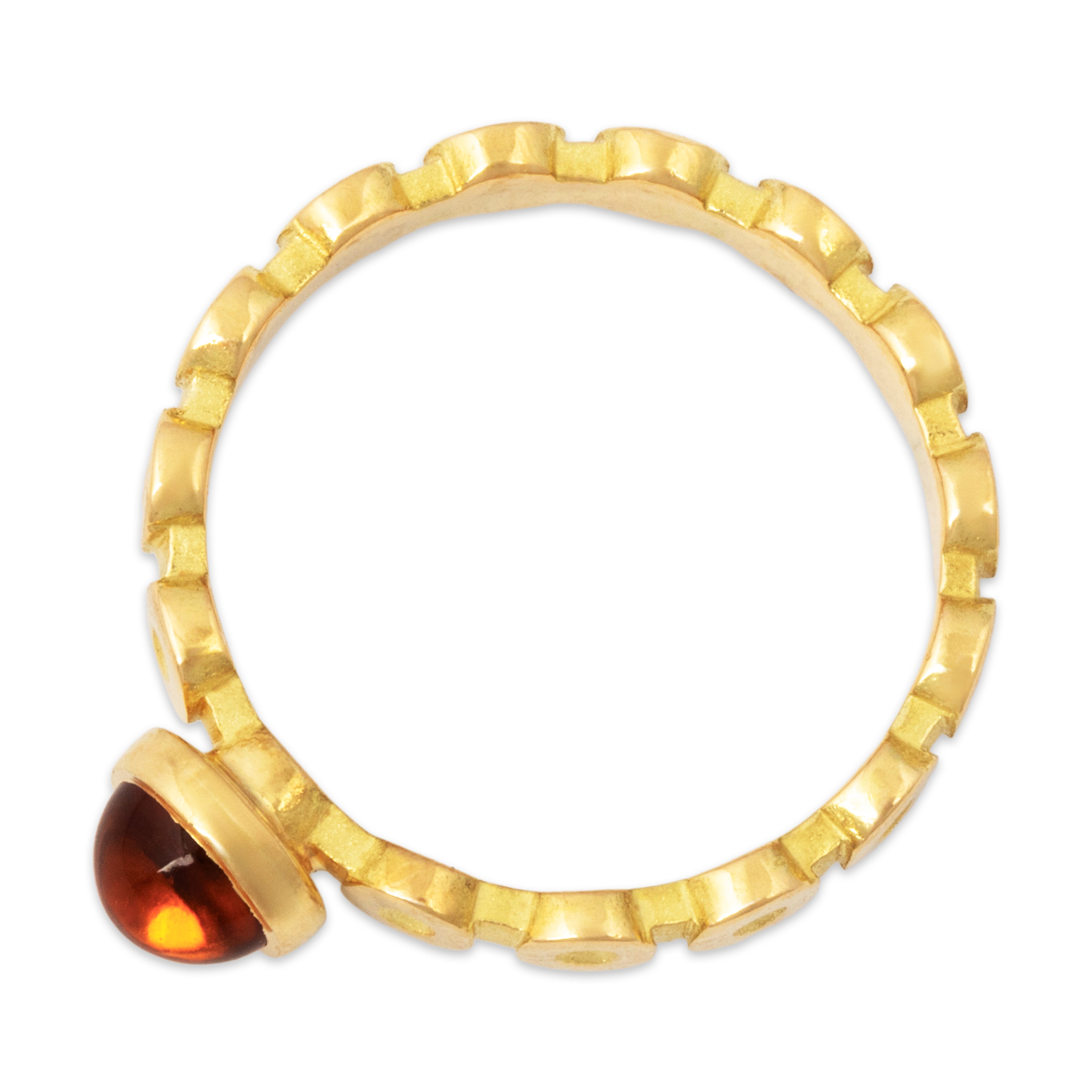 Vintage 18k Yellow Gold Citrine Glowing Cabochon Band Ring 6.50、mySite、hinf8tx79