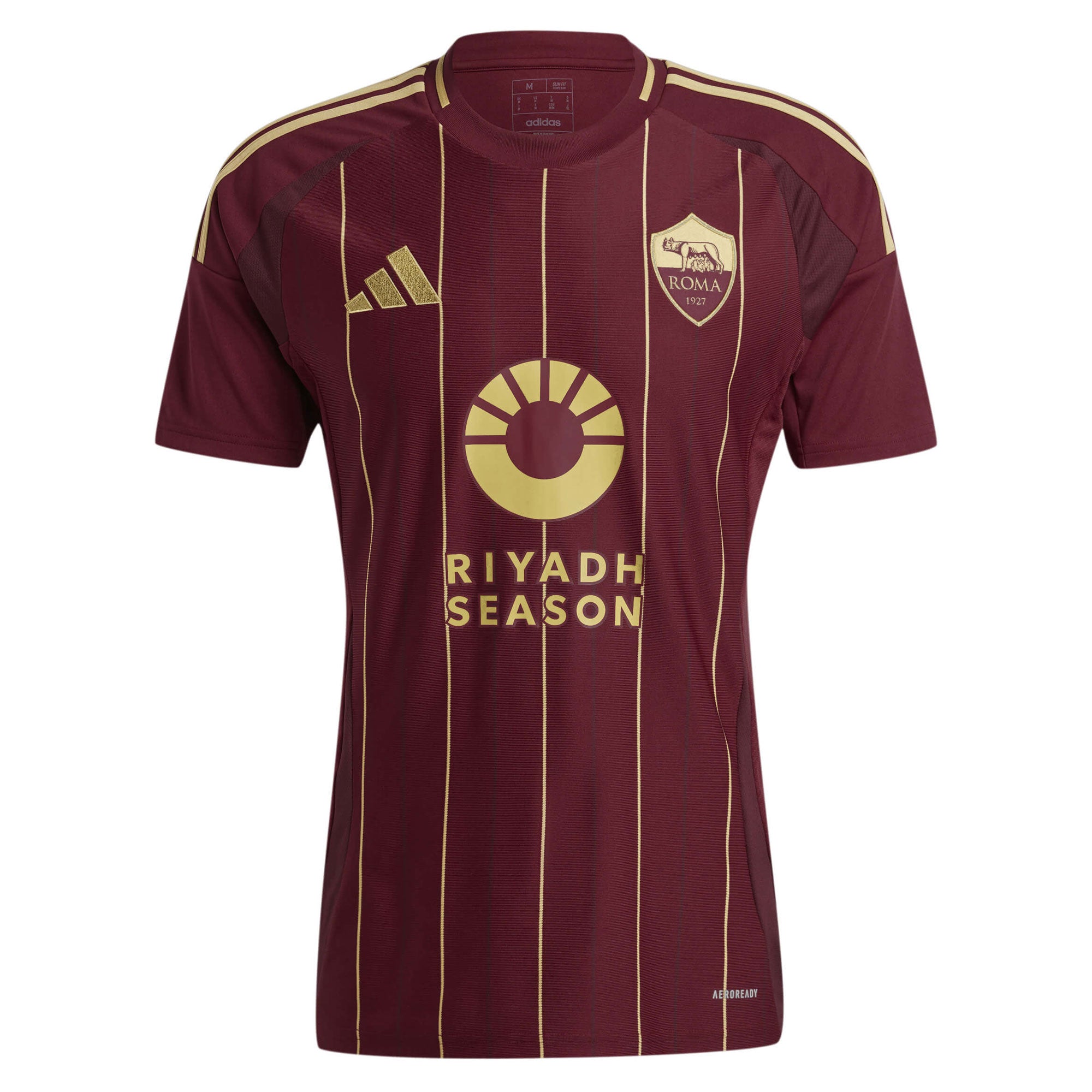 adidas Men's AS Roma 2024/25 Home Jersey Burgundy/Gold、mySite、noshort